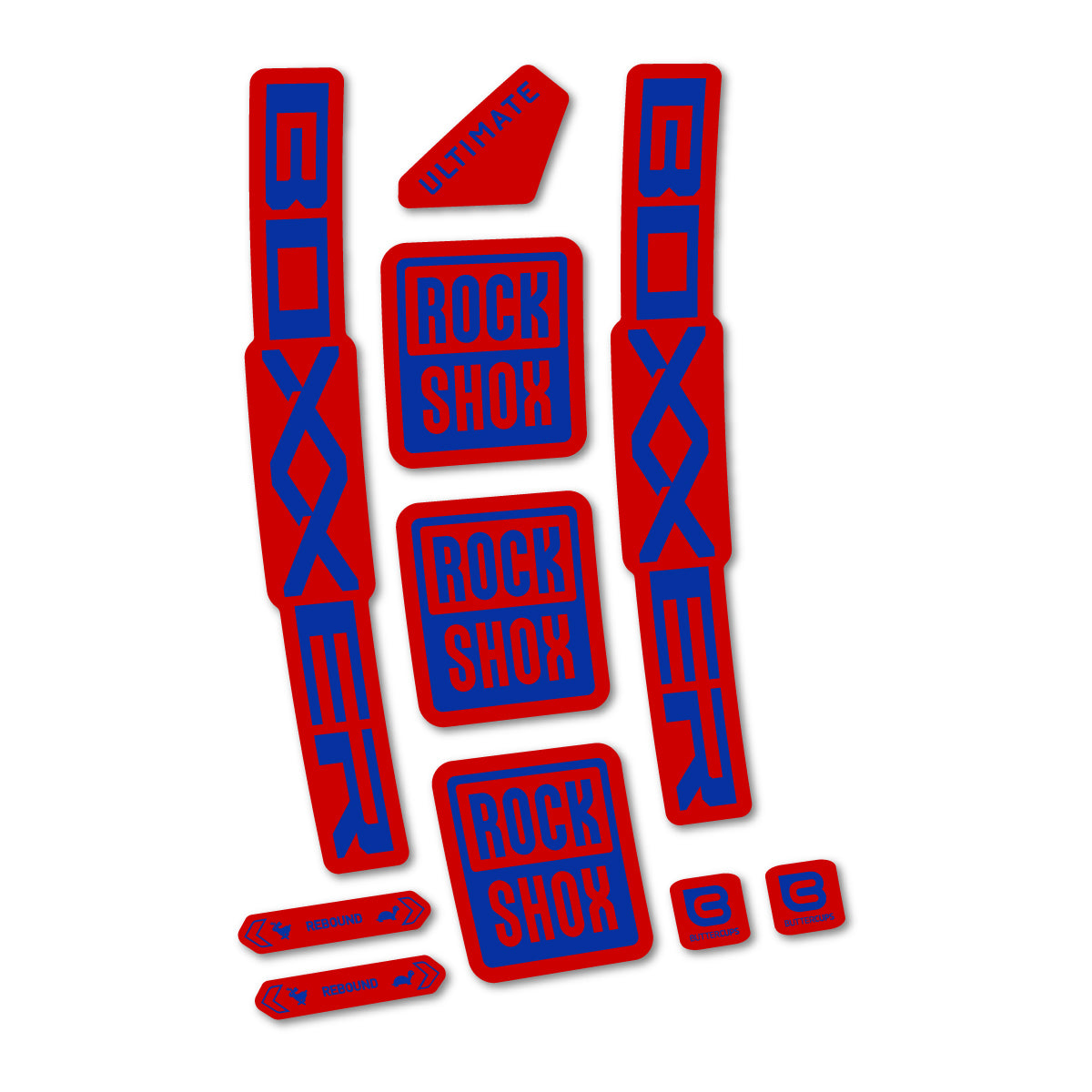 Stickers for RockShox Boxxer Ultimate Red 2027, Fork vinyl decals - Ultramarine Blue