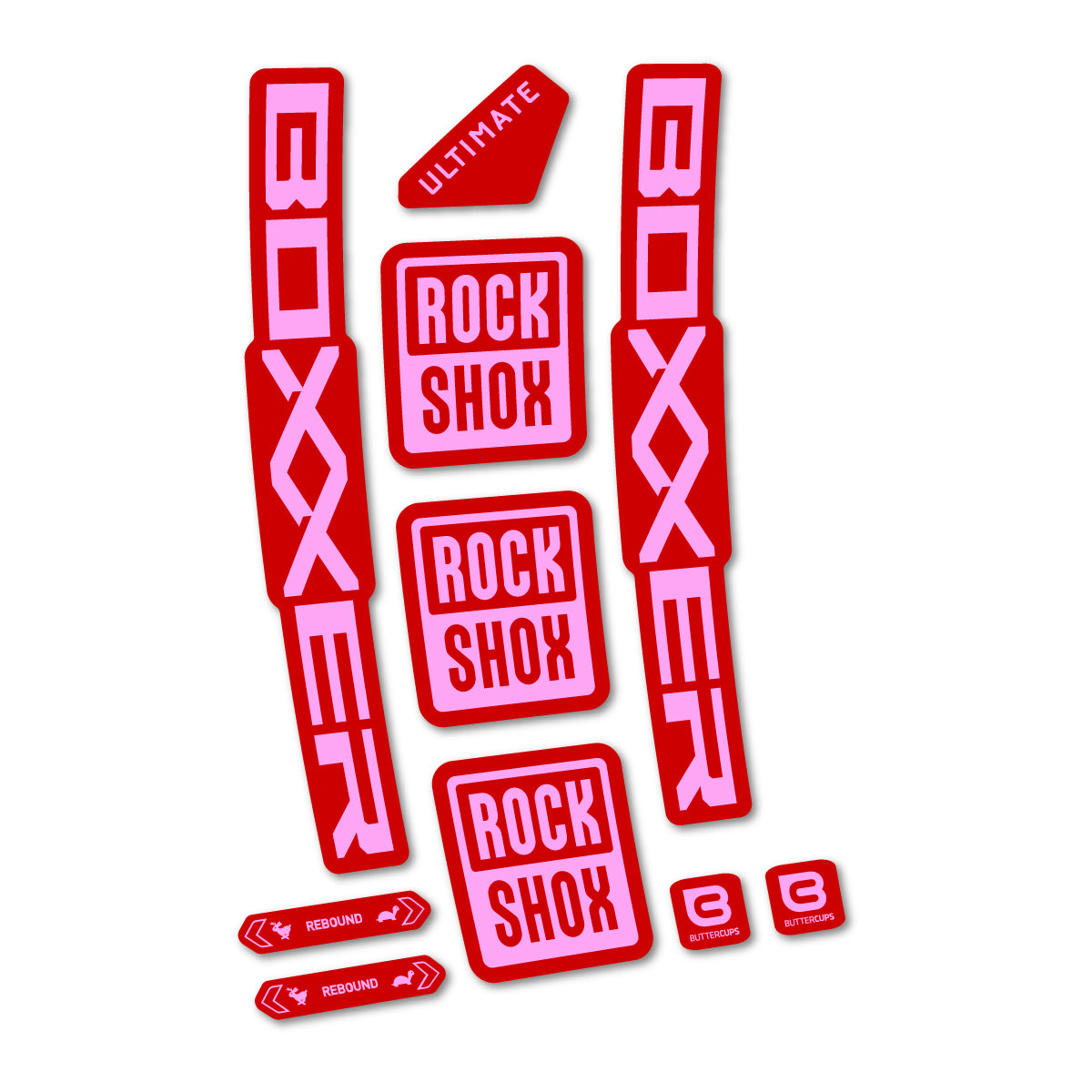Stickers for RockShox Boxxer Ultimate Red 2027, Fork vinyl decals - Light Lilac