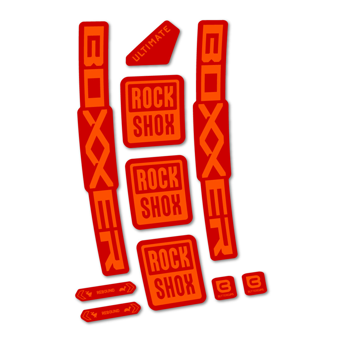 Stickers for RockShox Boxxer Ultimate Red 2027, Fork vinyl decals - Orange