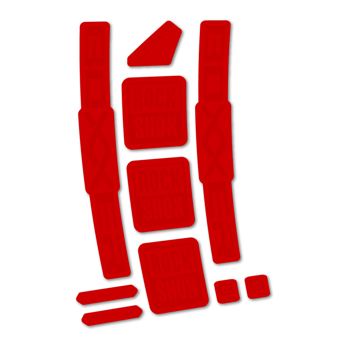 Stickers for RockShox Boxxer Ultimate Red 2027, Fork vinyl decals - Medium Red