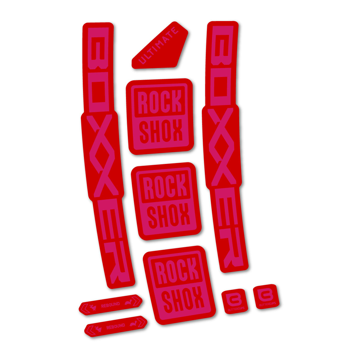 Stickers for RockShox Boxxer Ultimate Red 2027, Fork vinyl decals - Dark Pink