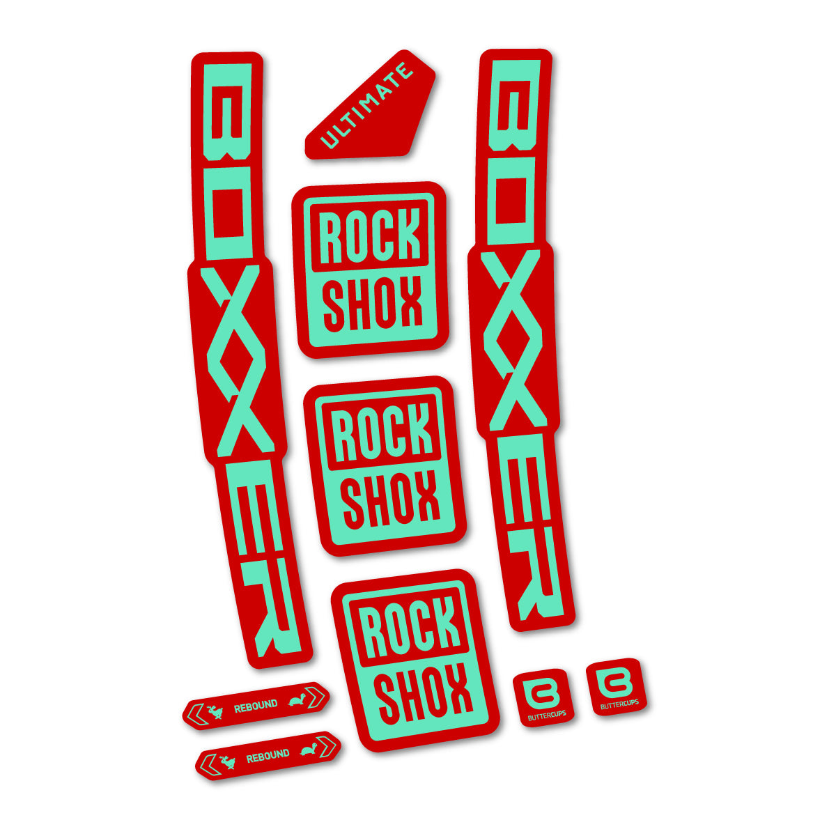 Stickers for RockShox Boxxer Ultimate Red 2027, Fork vinyl decals - Mint