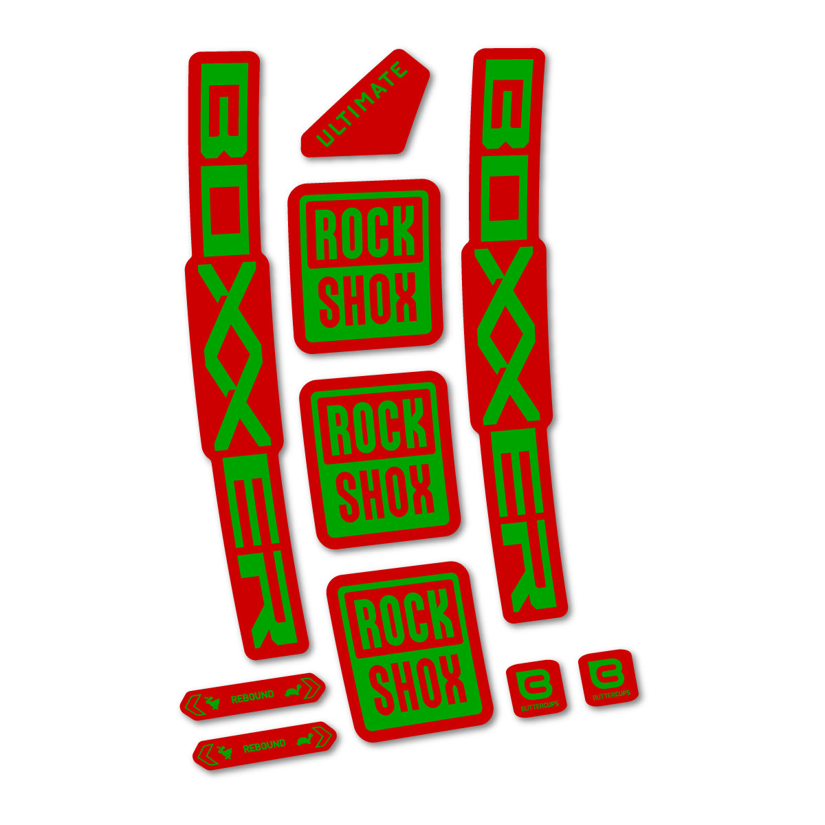 Stickers for RockShox Boxxer Ultimate Red 2027, Fork vinyl decals - Green