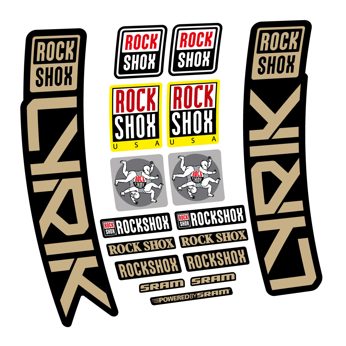 Stickers for RockShox Lyrik 2027, Fork vinyl decals - Sand