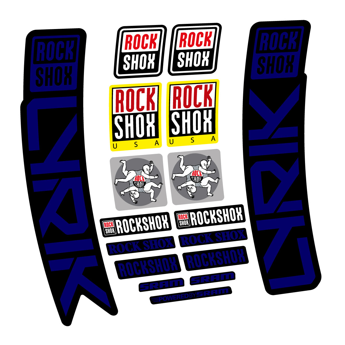 Stickers for RockShox Lyrik 2027, Fork vinyl decals - Scandinavian Blue