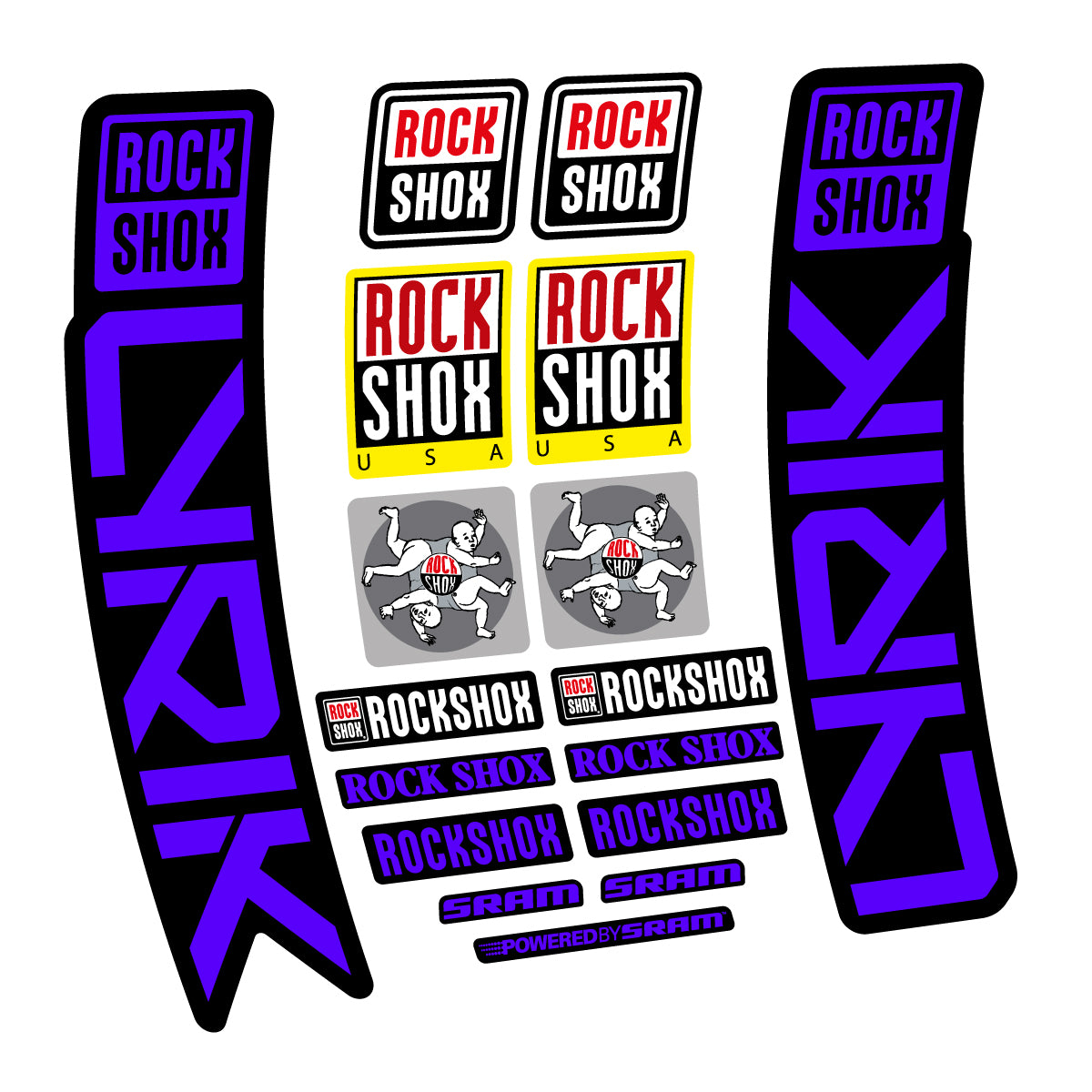 Stickers for RockShox Lyrik 2027, Fork vinyl decals - Reflex Blue