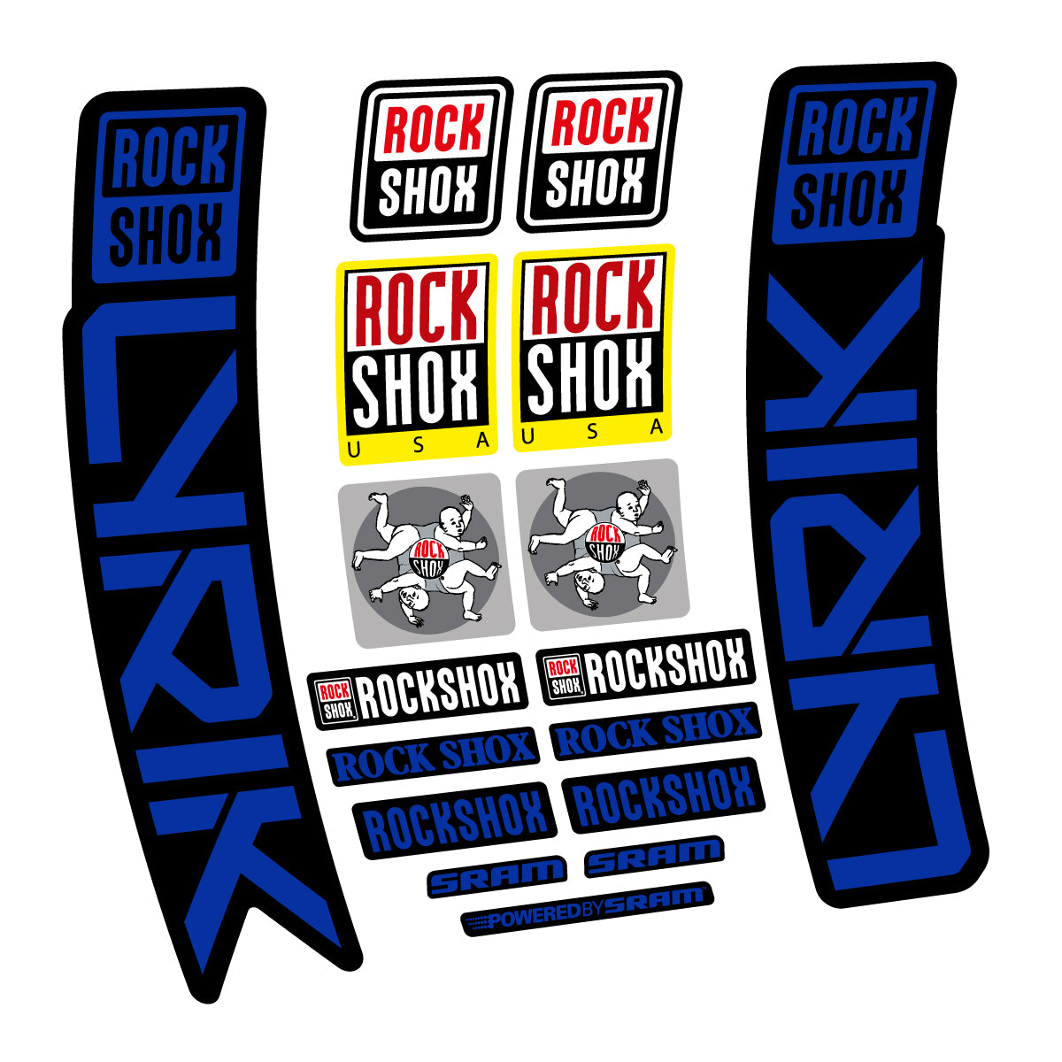 Stickers for RockShox Lyrik 2027, Fork vinyl decals - Ultramarine Blue