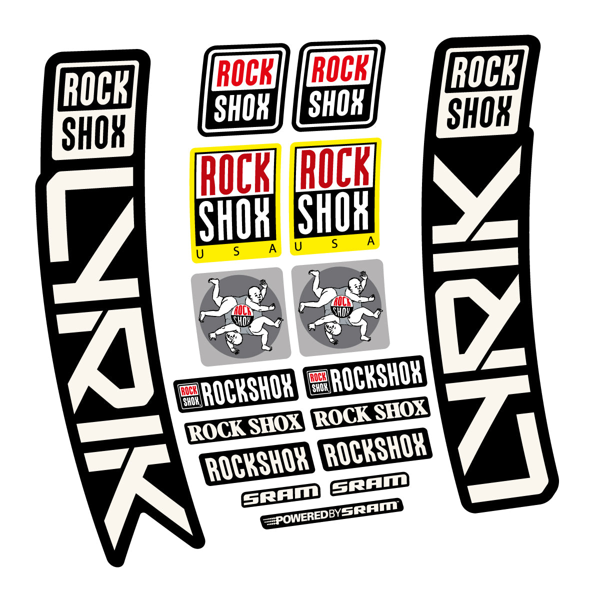 Stickers for RockShox Lyrik 2027, Fork vinyl decals - Bone White