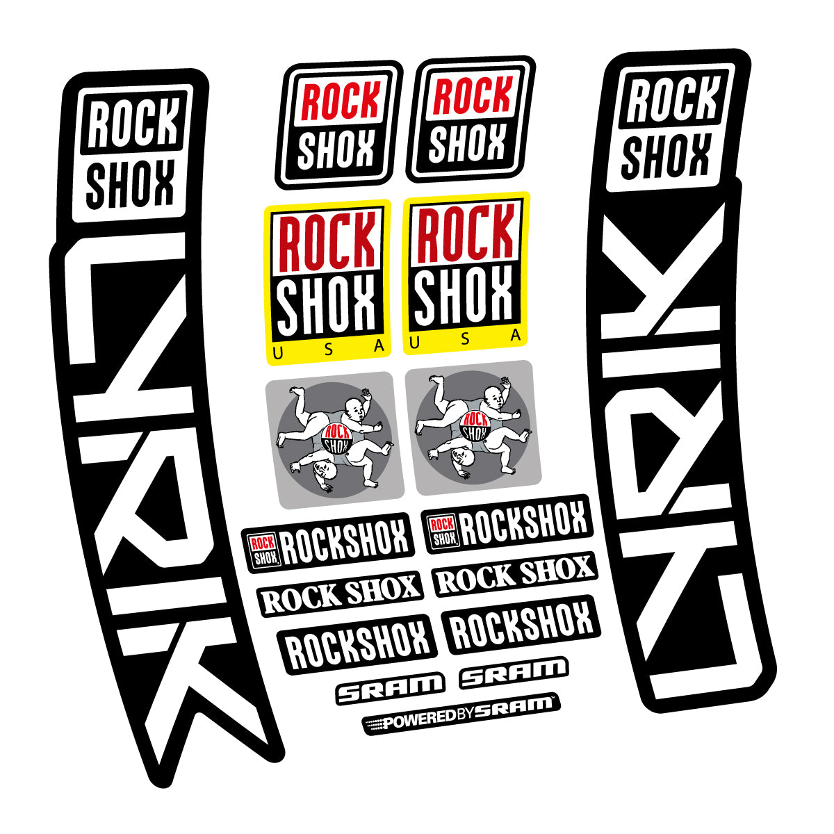 Stickers for RockShox Lyrik 2027, Fork vinyl decals - White