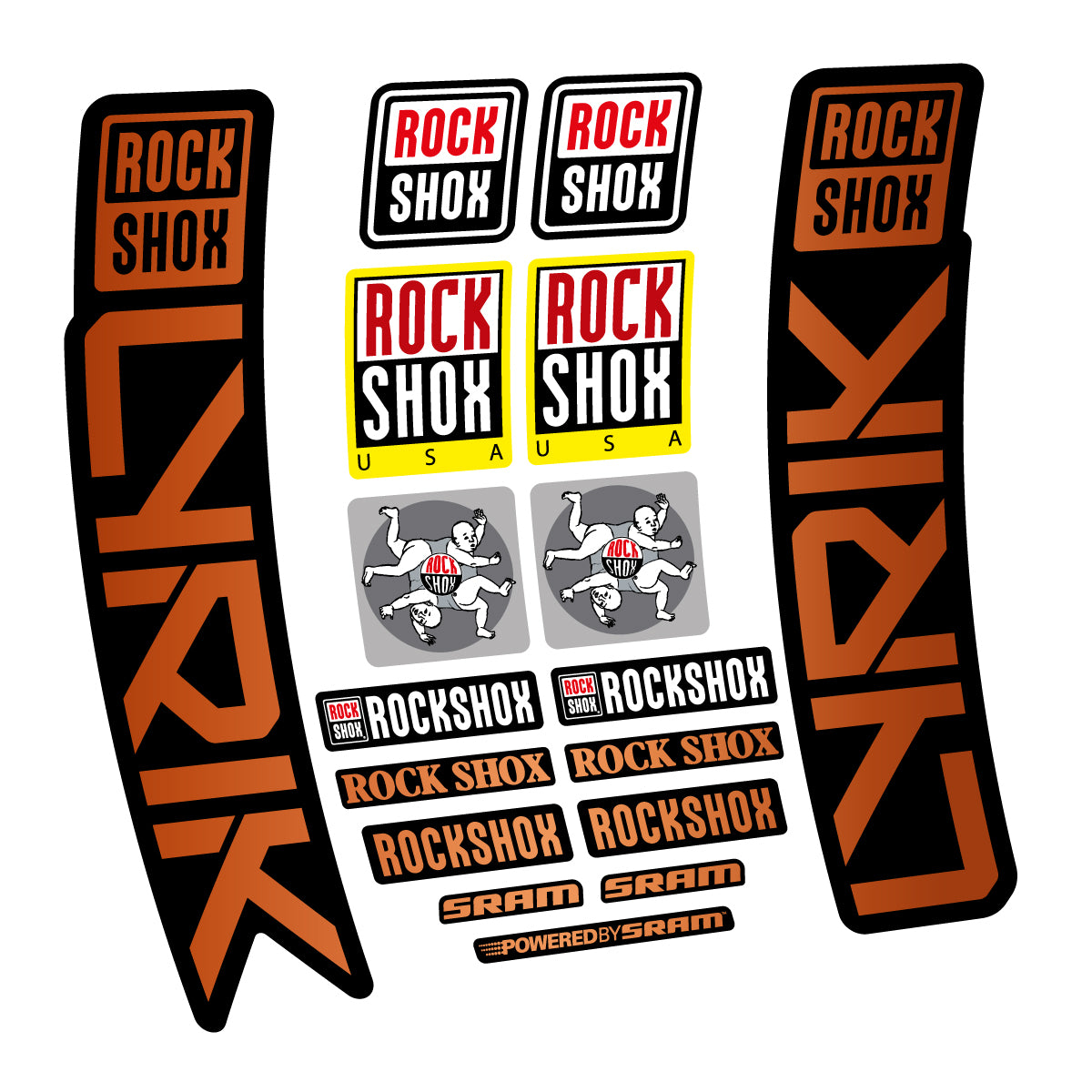Stickers for RockShox Lyrik 2027, Fork vinyl decals - Bronze
