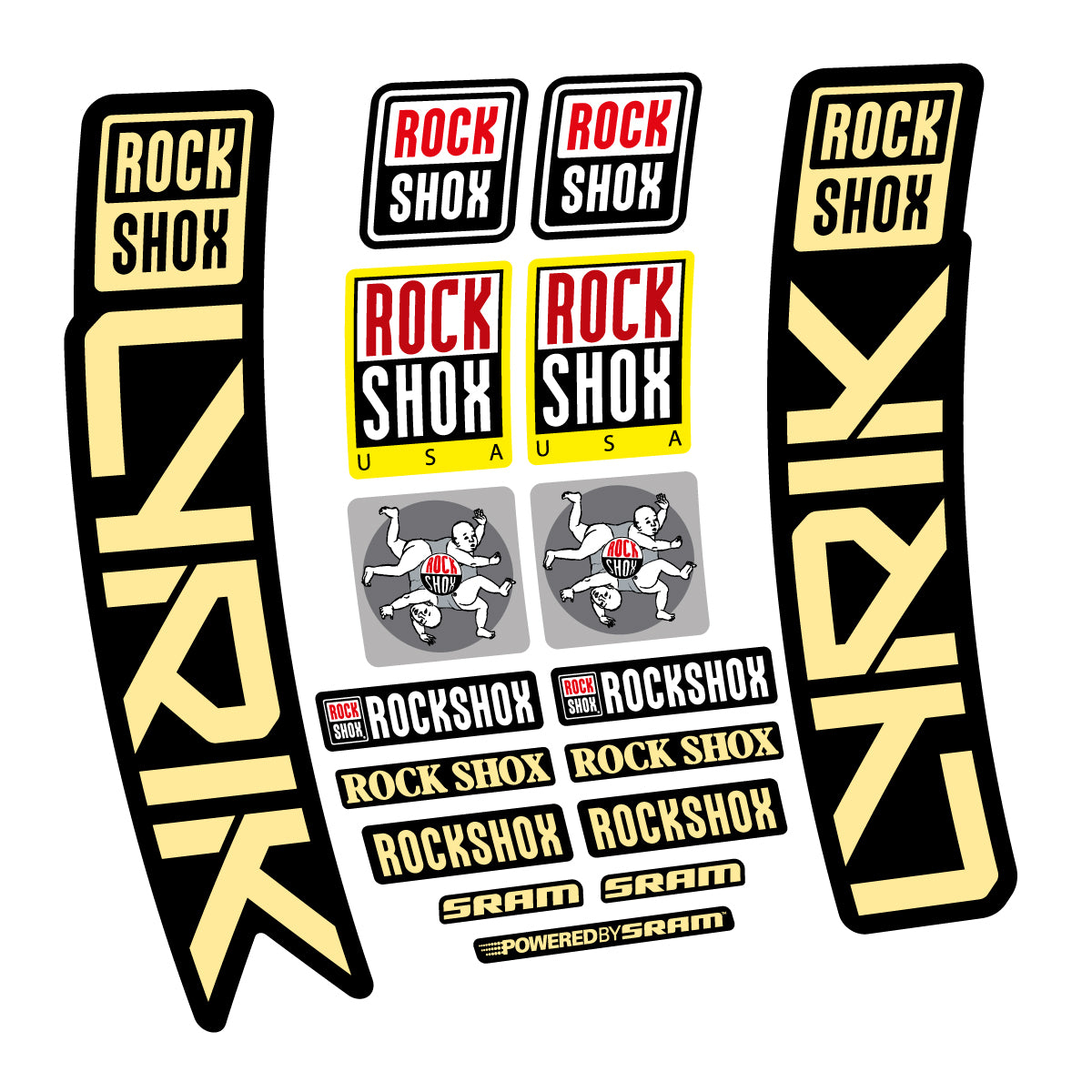 Stickers for RockShox Lyrik 2027, Fork vinyl decals - Cream