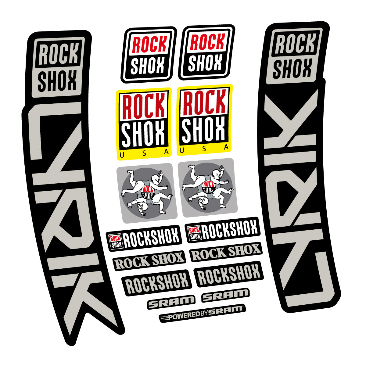Stickers for RockShox Lyrik 2027, Fork vinyl decals - Light Grey