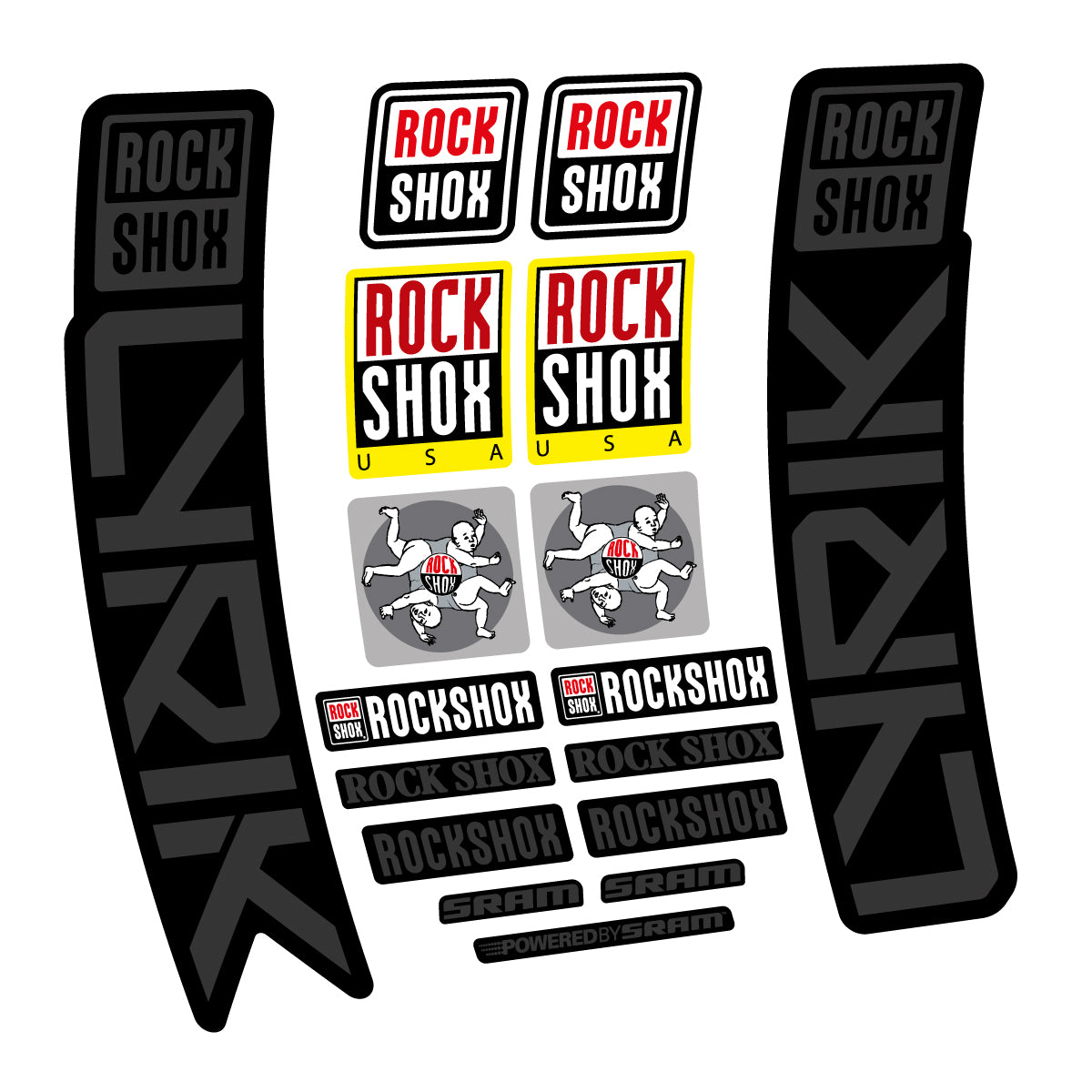 Stickers for RockShox Lyrik 2027, Fork vinyl decals - Very Dark Grey