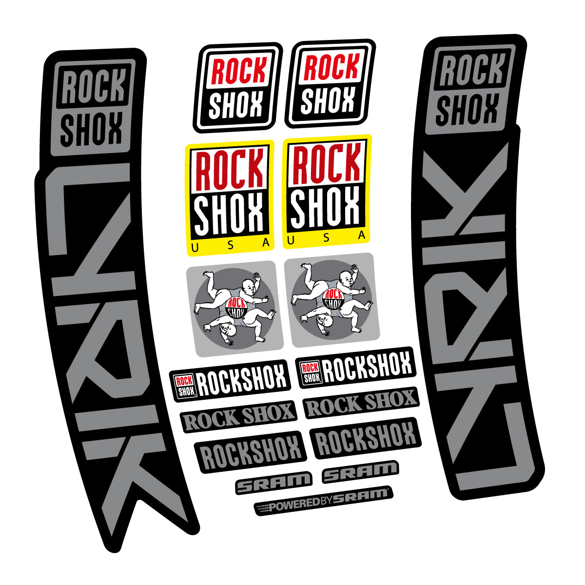 Stickers for RockShox Lyrik 2027, Fork vinyl decals - Traffic Grey