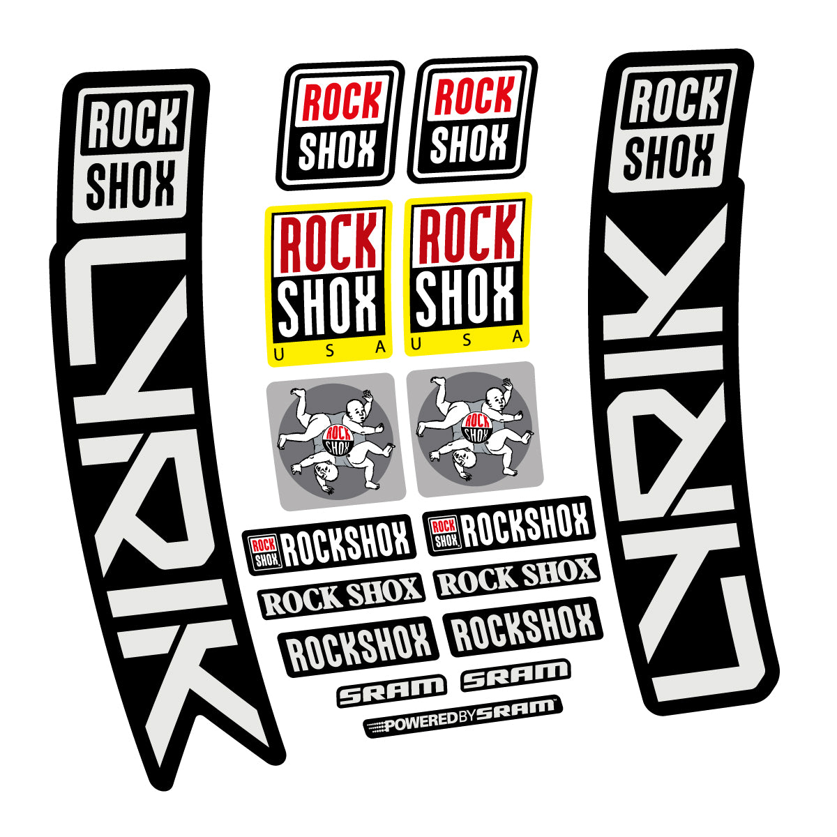Stickers for RockShox Lyrik 2027, Fork vinyl decals - Pearl Grey