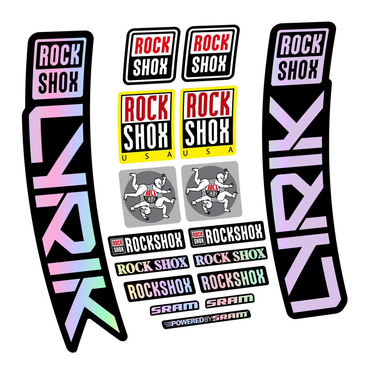 Stickers for RockShox Lyrik 2027, Fork vinyl decals - Hollographic