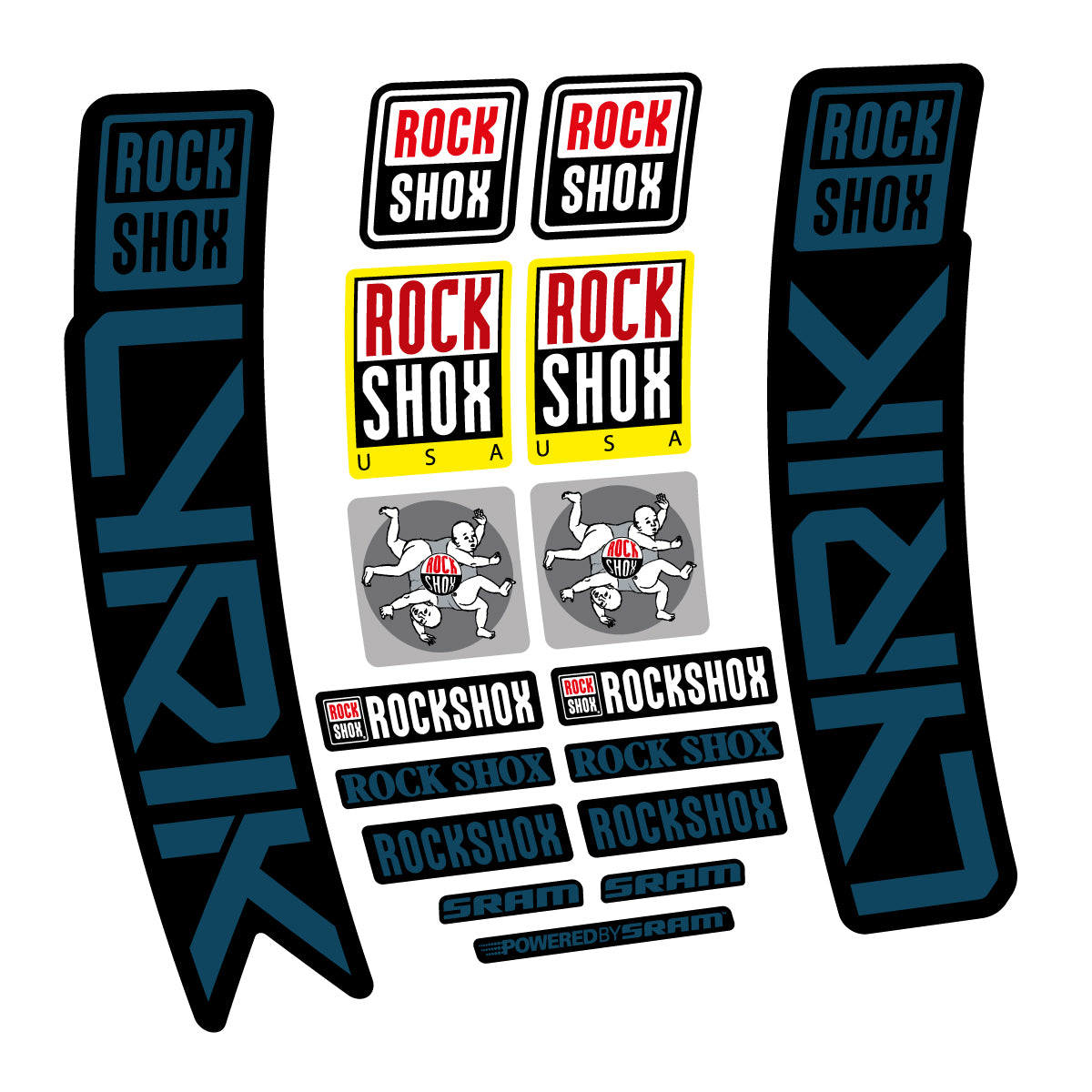 Stickers for RockShox Lyrik 2027, Fork vinyl decals - Dark Lake