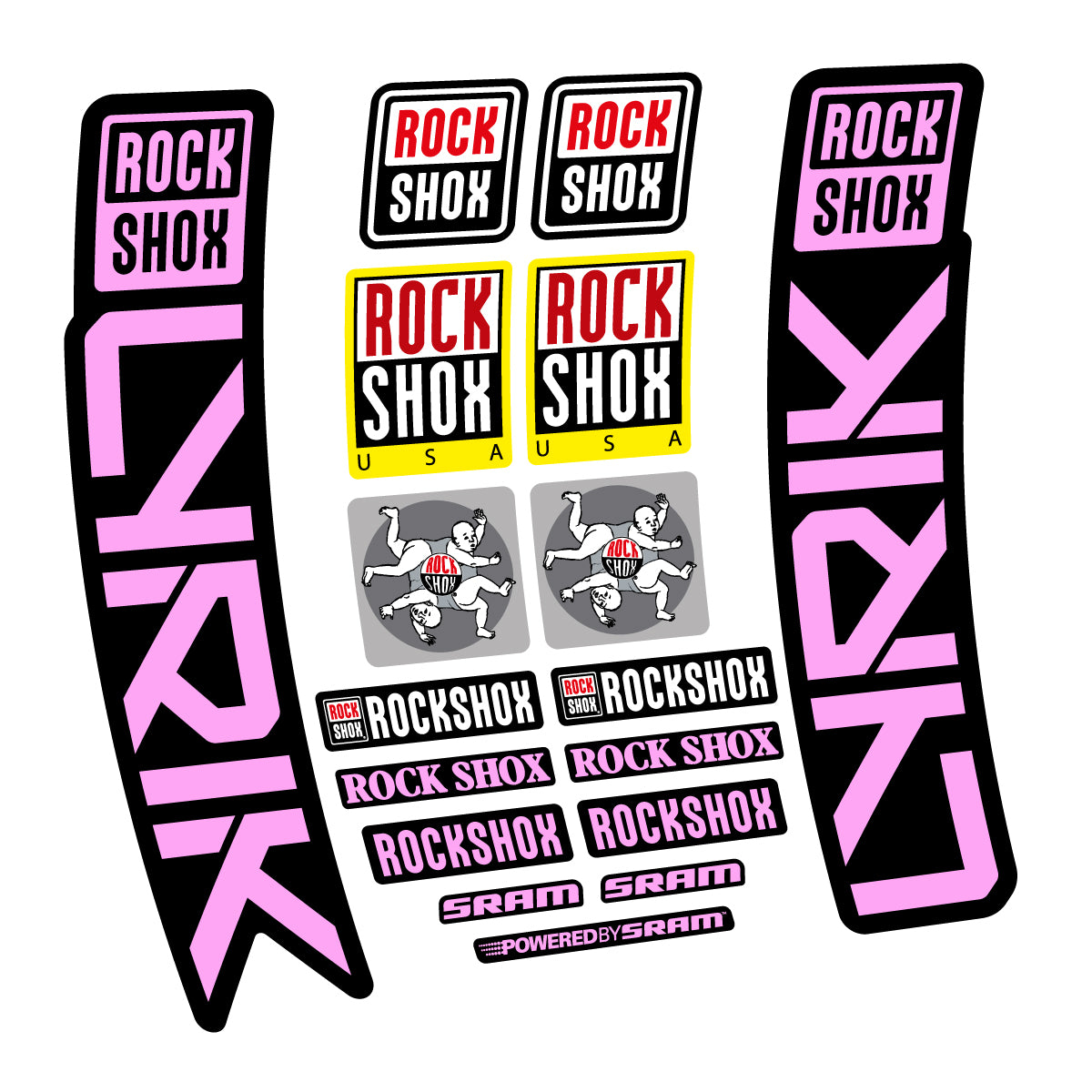 Stickers for RockShox Lyrik 2027, Fork vinyl decals - Light Lilac