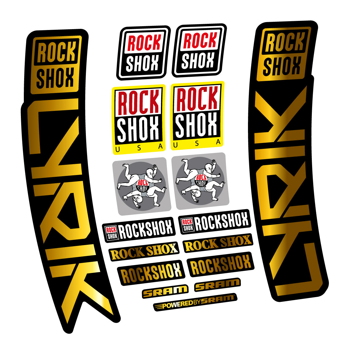 Stickers for RockShox Lyrik 2027, Fork vinyl decals - Chrome Gold