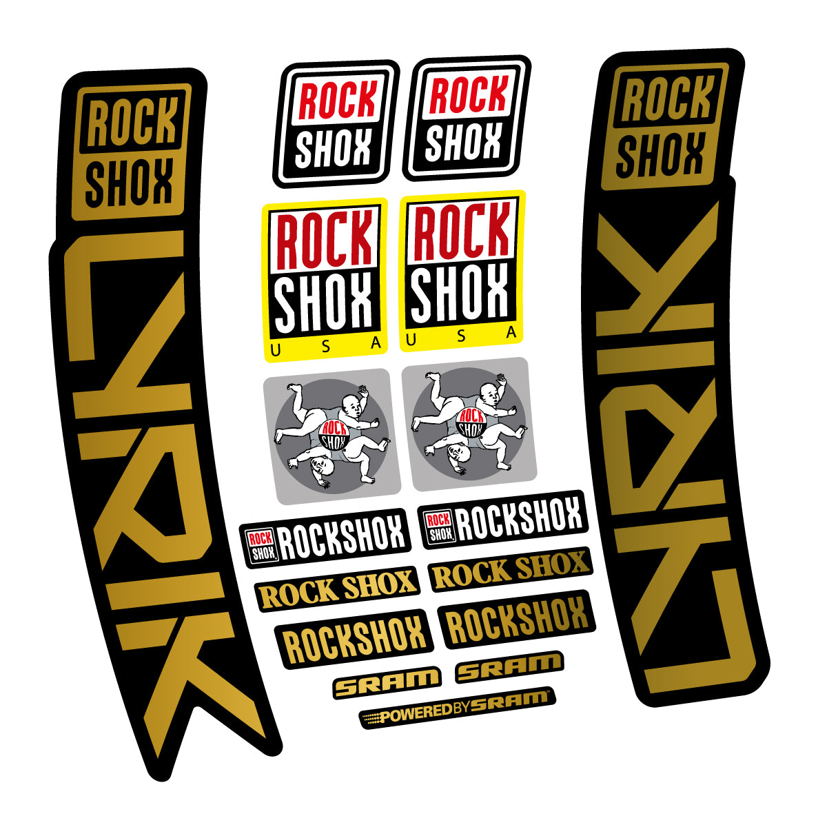 Stickers for RockShox Lyrik 2027, Fork vinyl decals - Gold