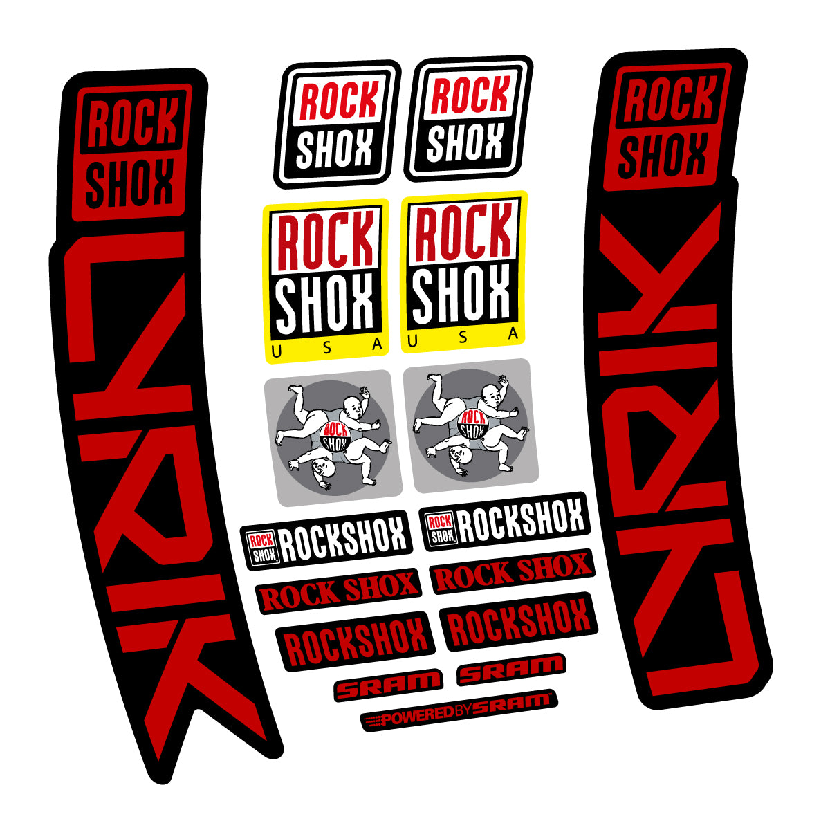 Stickers for RockShox Lyrik 2027, Fork vinyl decals - Medium Red