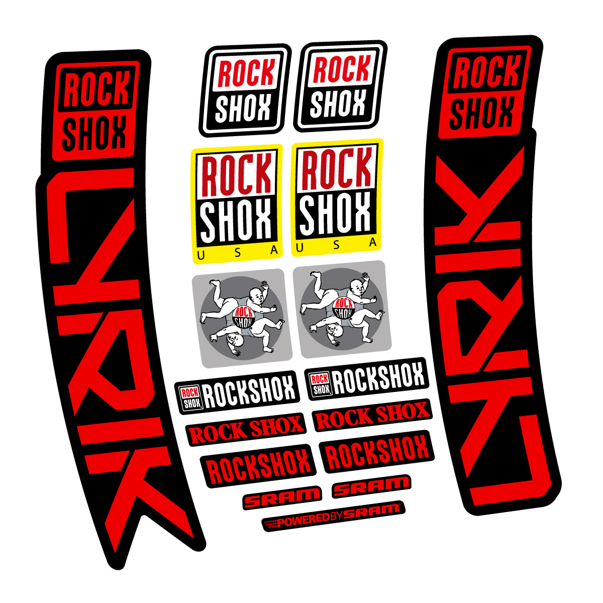 Stickers for RockShox Lyrik 2027, Fork vinyl decals - Red