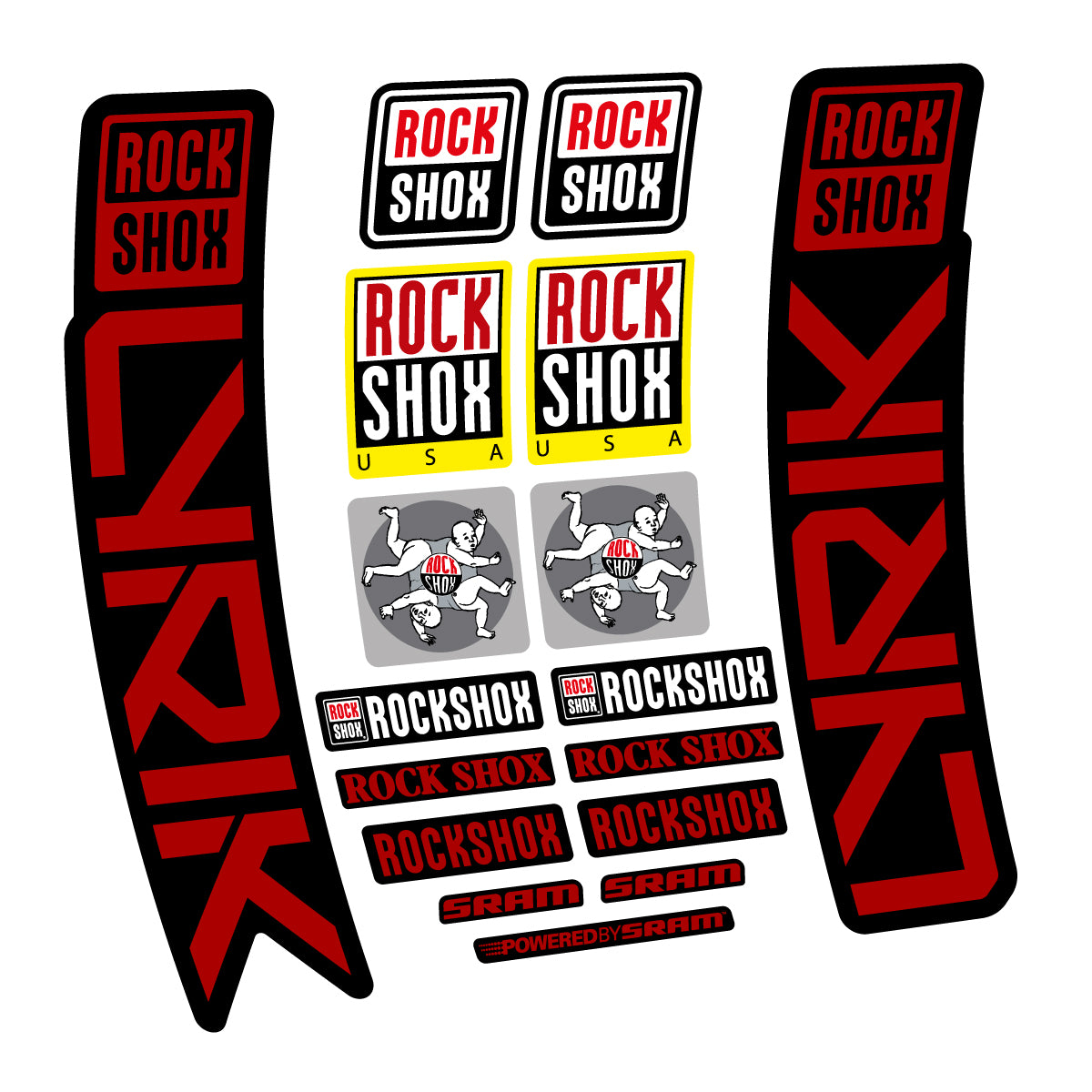 Stickers for RockShox Lyrik 2027, Fork vinyl decals - Dark Red