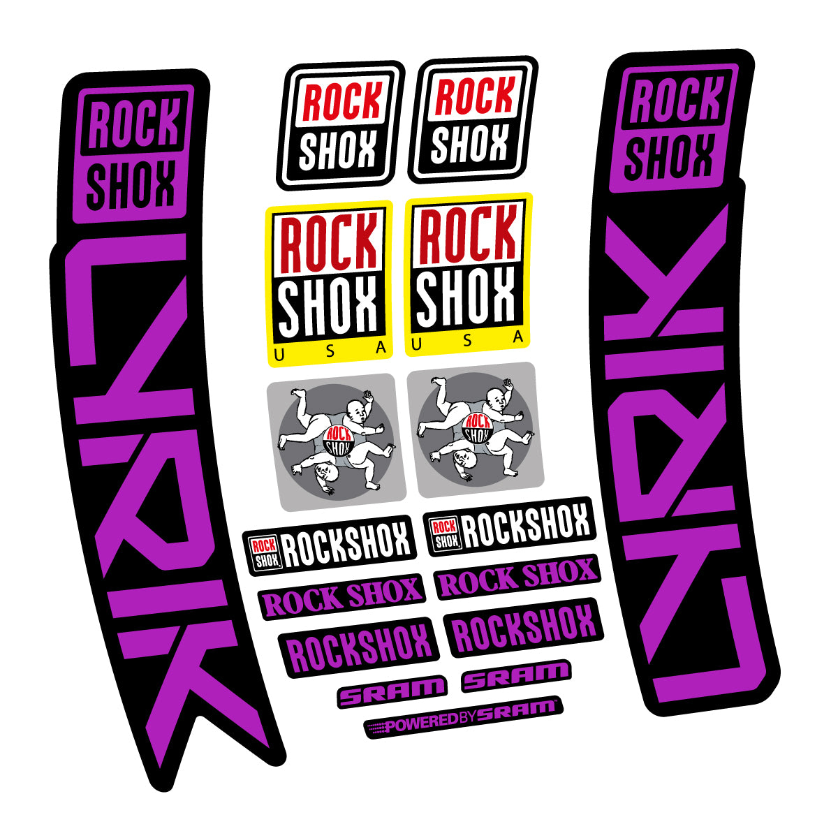 Stickers for RockShox Lyrik 2027, Fork vinyl decals - Violet Pink
