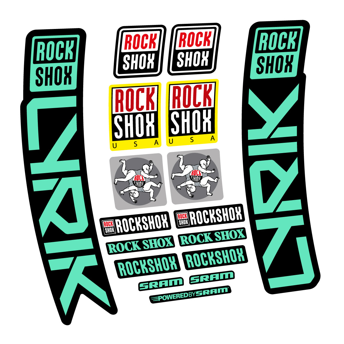 Stickers for RockShox Lyrik 2027, Fork vinyl decals - Mint
