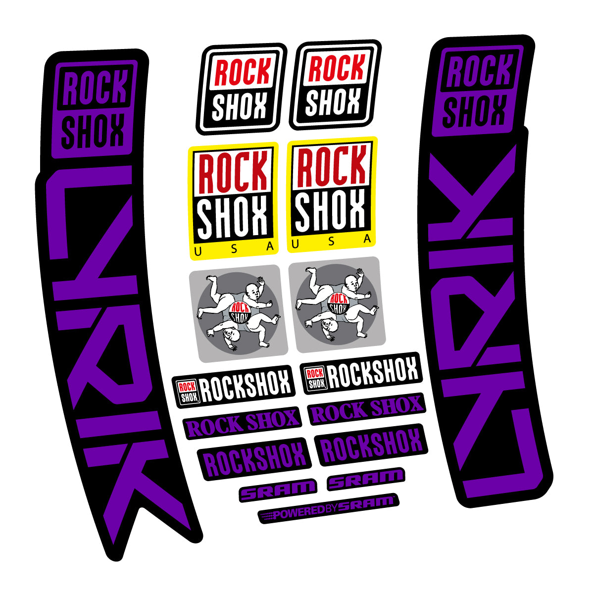 Stickers for RockShox Lyrik 2027, Fork vinyl decals - Violet