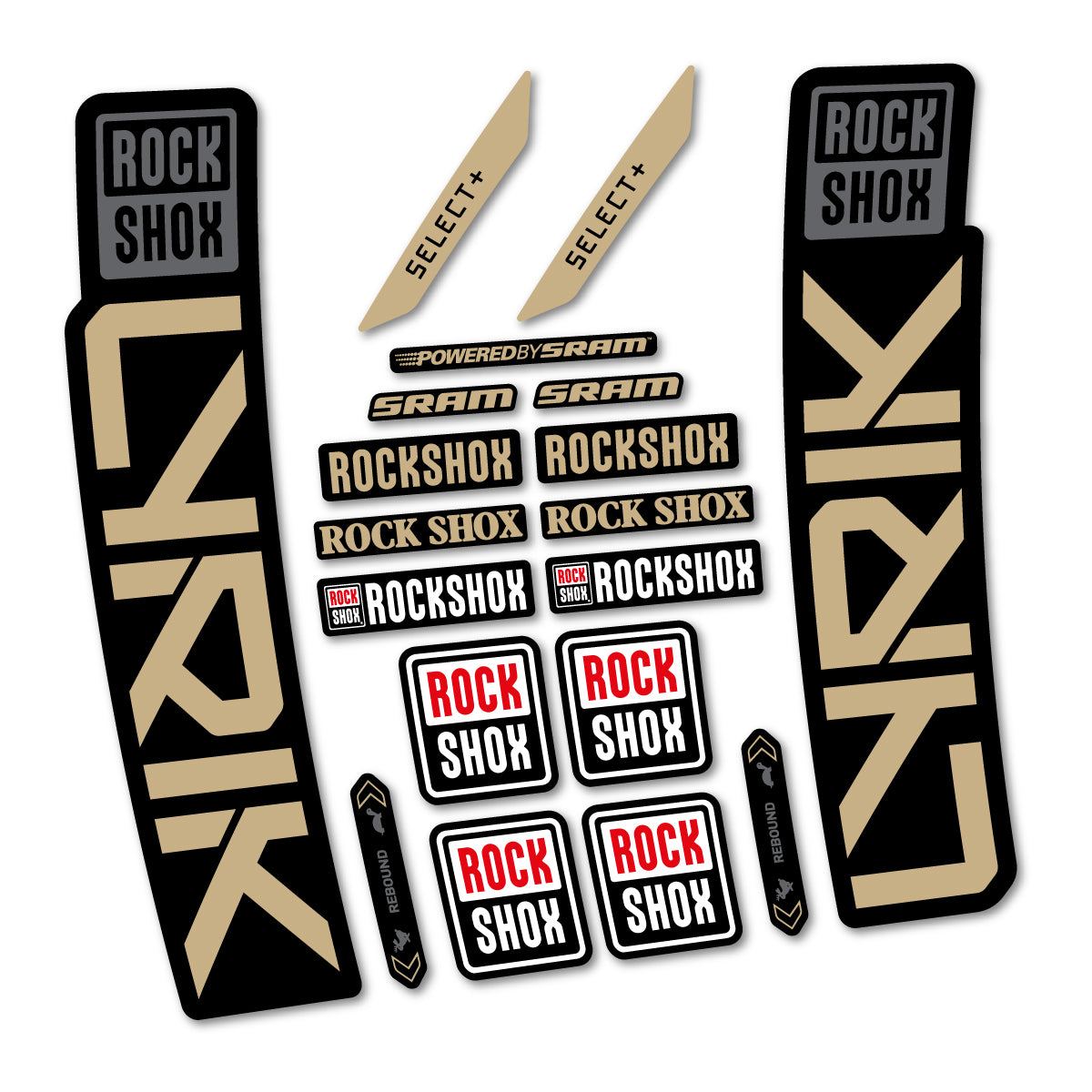 Stickers for RockShox Lyrik Select 2027, Fork vinyl decals - Sand