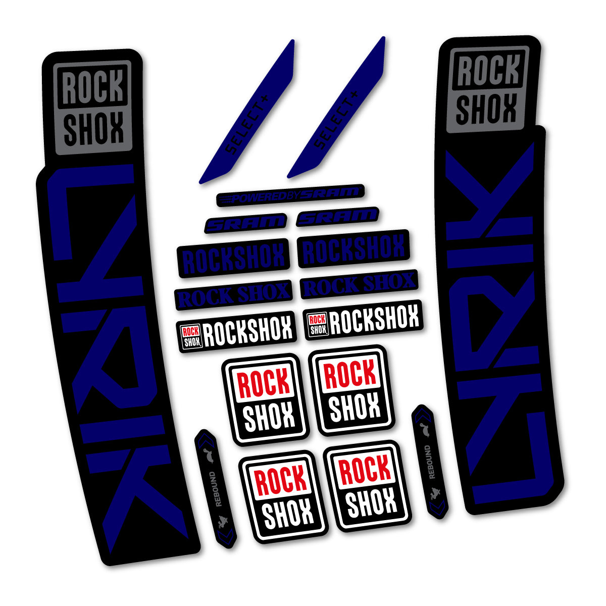 Stickers for RockShox Lyrik Select 2027, Fork vinyl decals - Scandinavian Blue