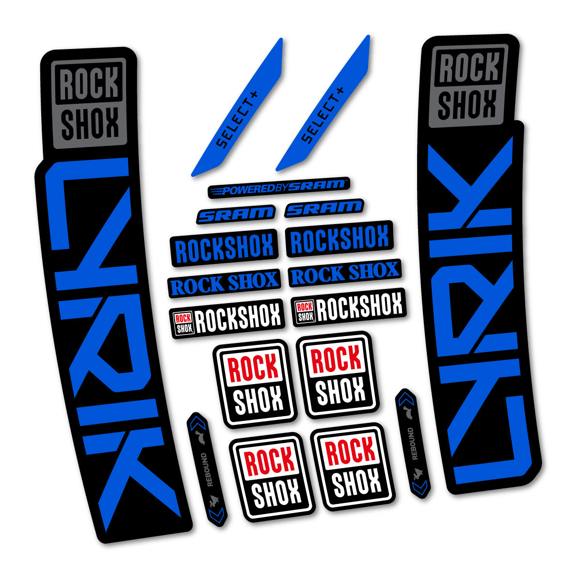 Stickers for RockShox Lyrik Select 2027, Fork vinyl decals - Sea Blue