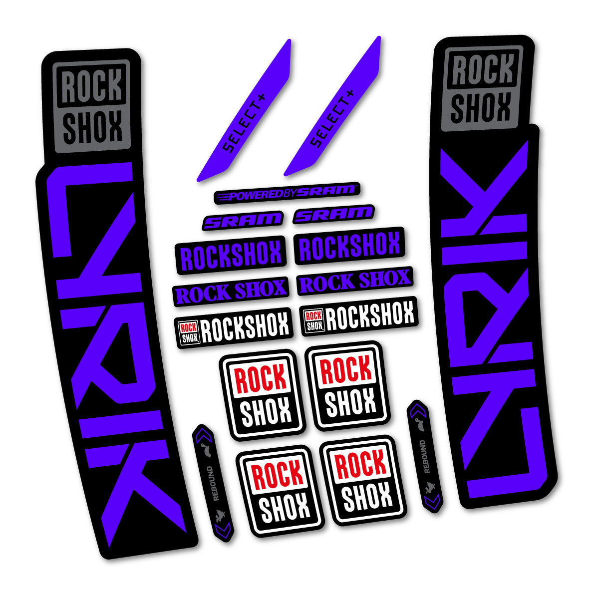 Stickers for RockShox Lyrik Select 2027, Fork vinyl decals - Reflex Blue