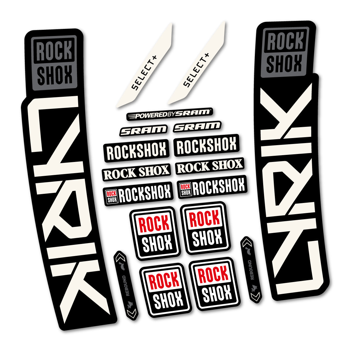 Stickers for RockShox Lyrik Select 2027, Fork vinyl decals - Bone White