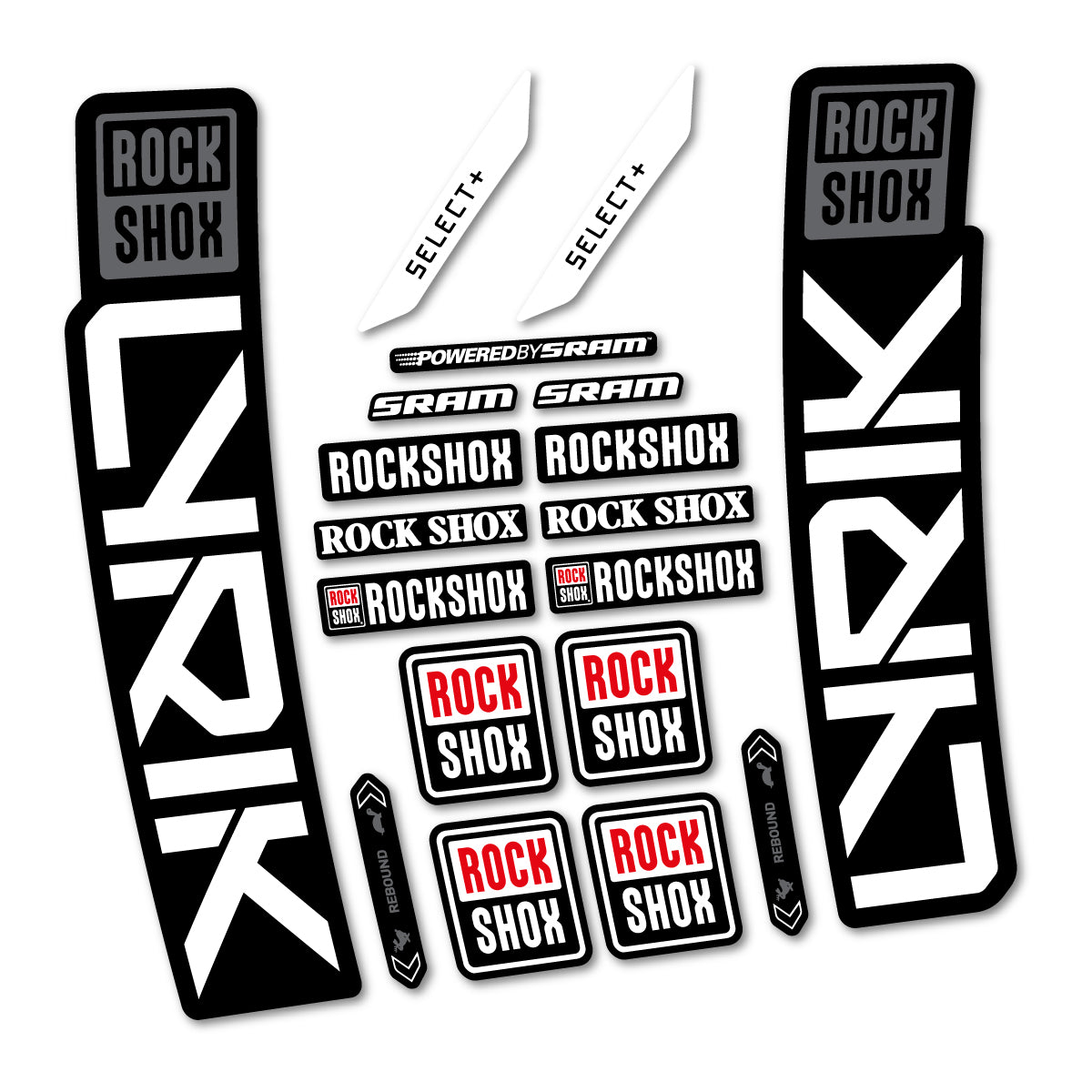 Stickers for RockShox Lyrik Select 2027, Fork vinyl decals - White