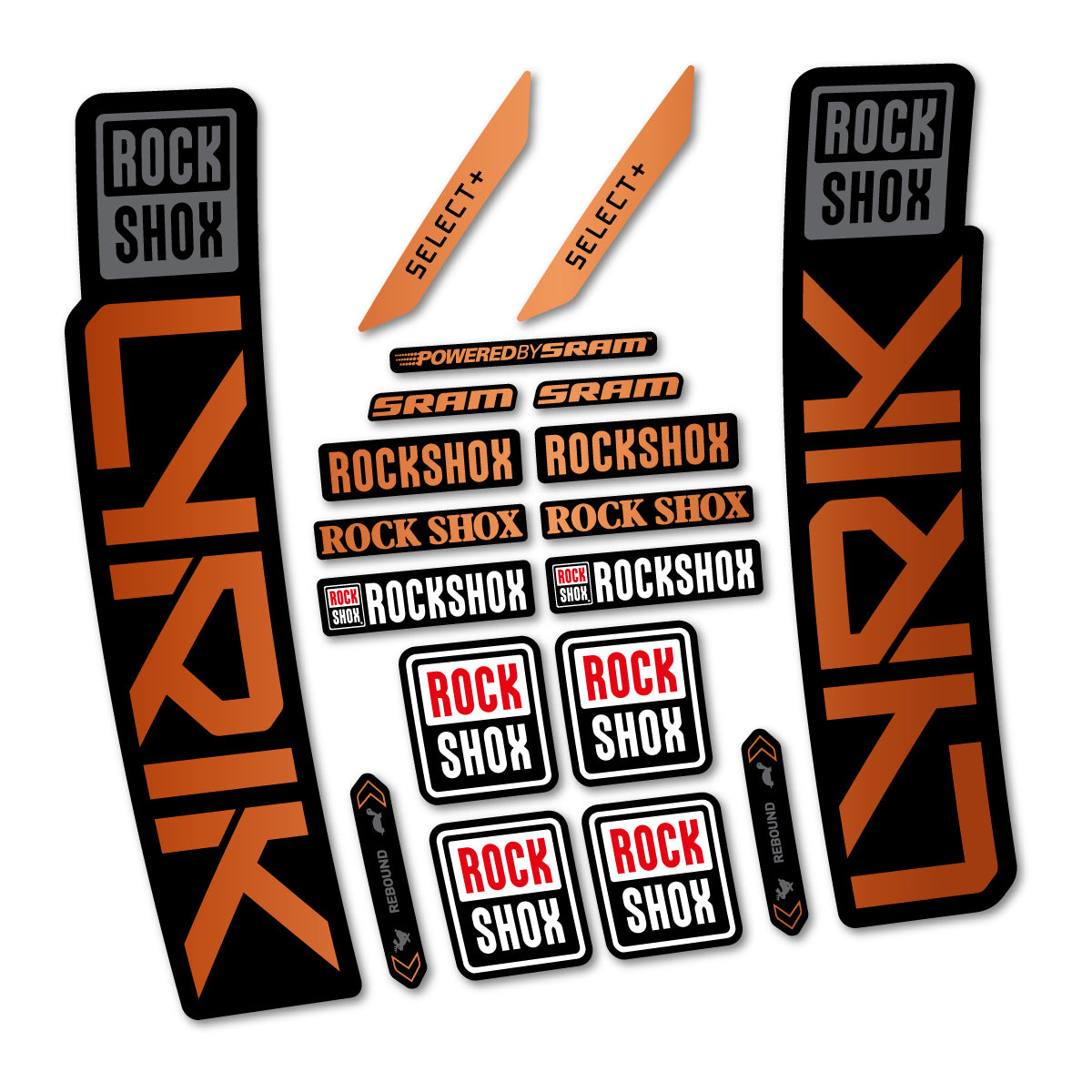 Stickers for RockShox Lyrik Select 2027, Fork vinyl decals - Bronze