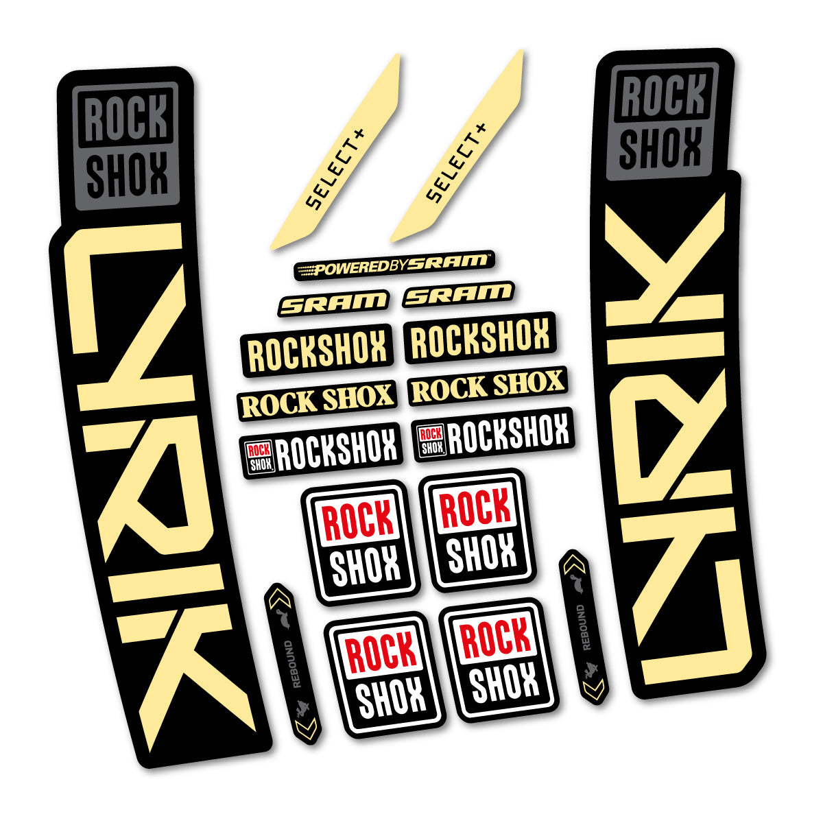 Stickers for RockShox Lyrik Select 2027, Fork vinyl decals - Cream