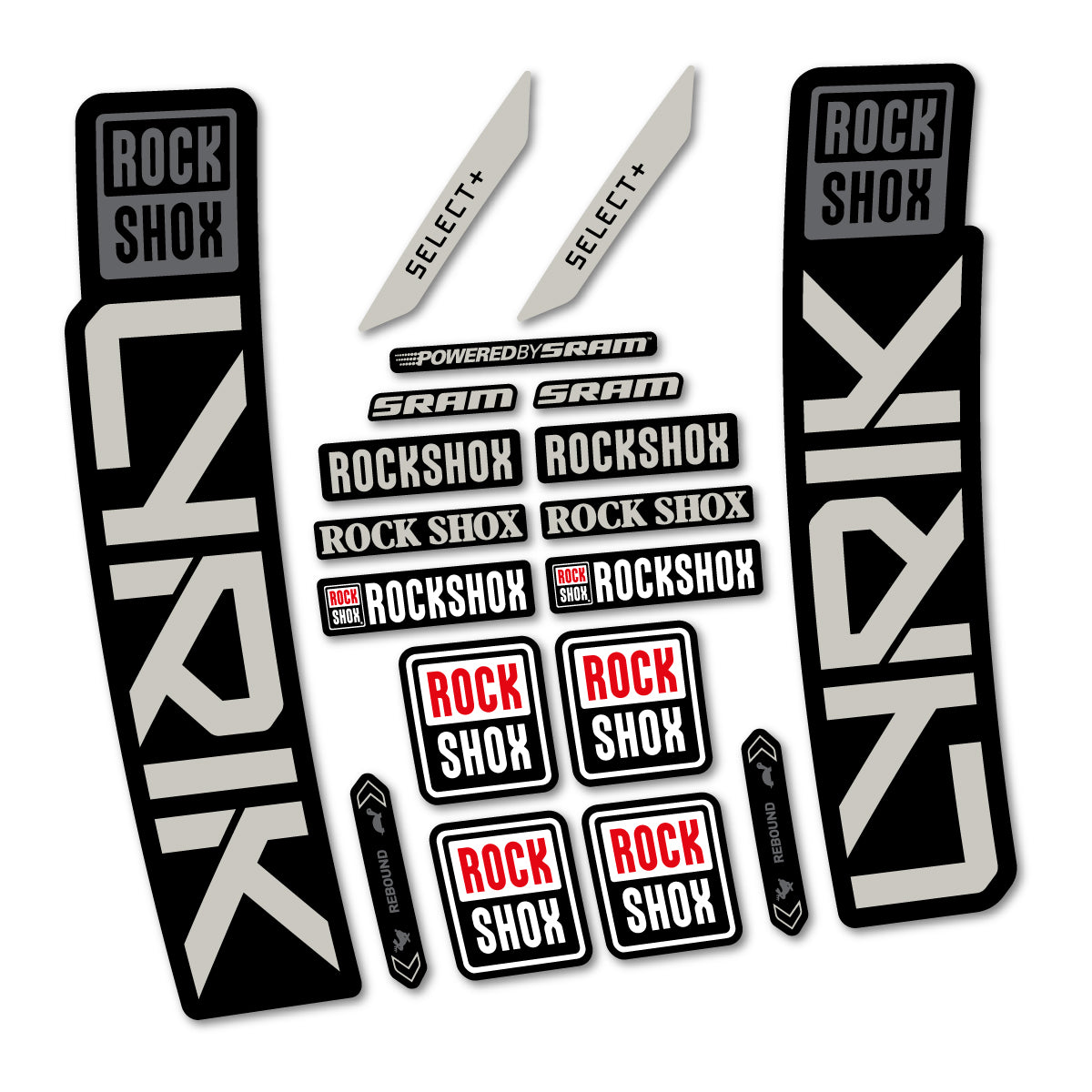 Stickers for RockShox Lyrik Select 2027, Fork vinyl decals - Light Grey