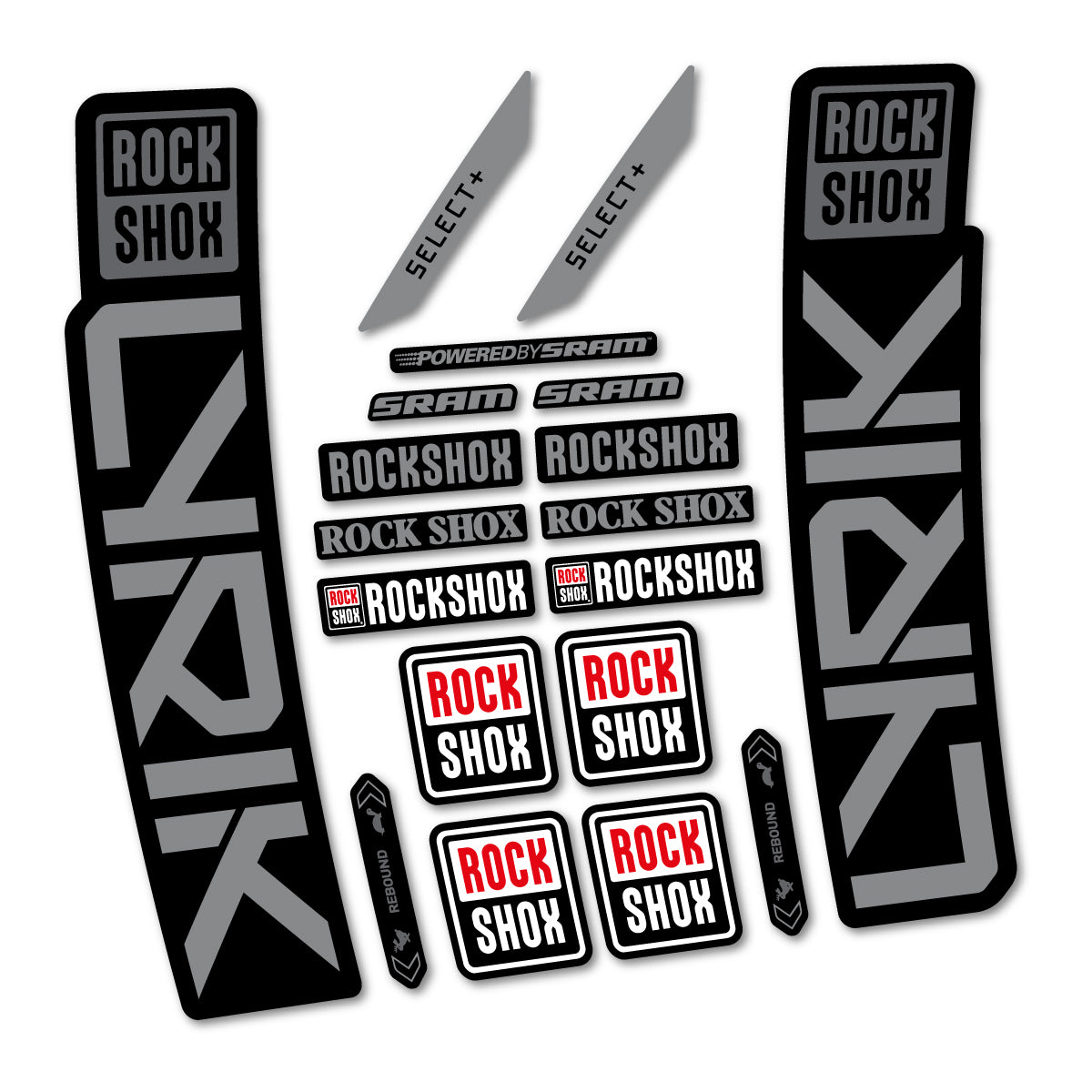 Stickers for RockShox Lyrik Select 2027, Fork vinyl decals - Traffic Grey