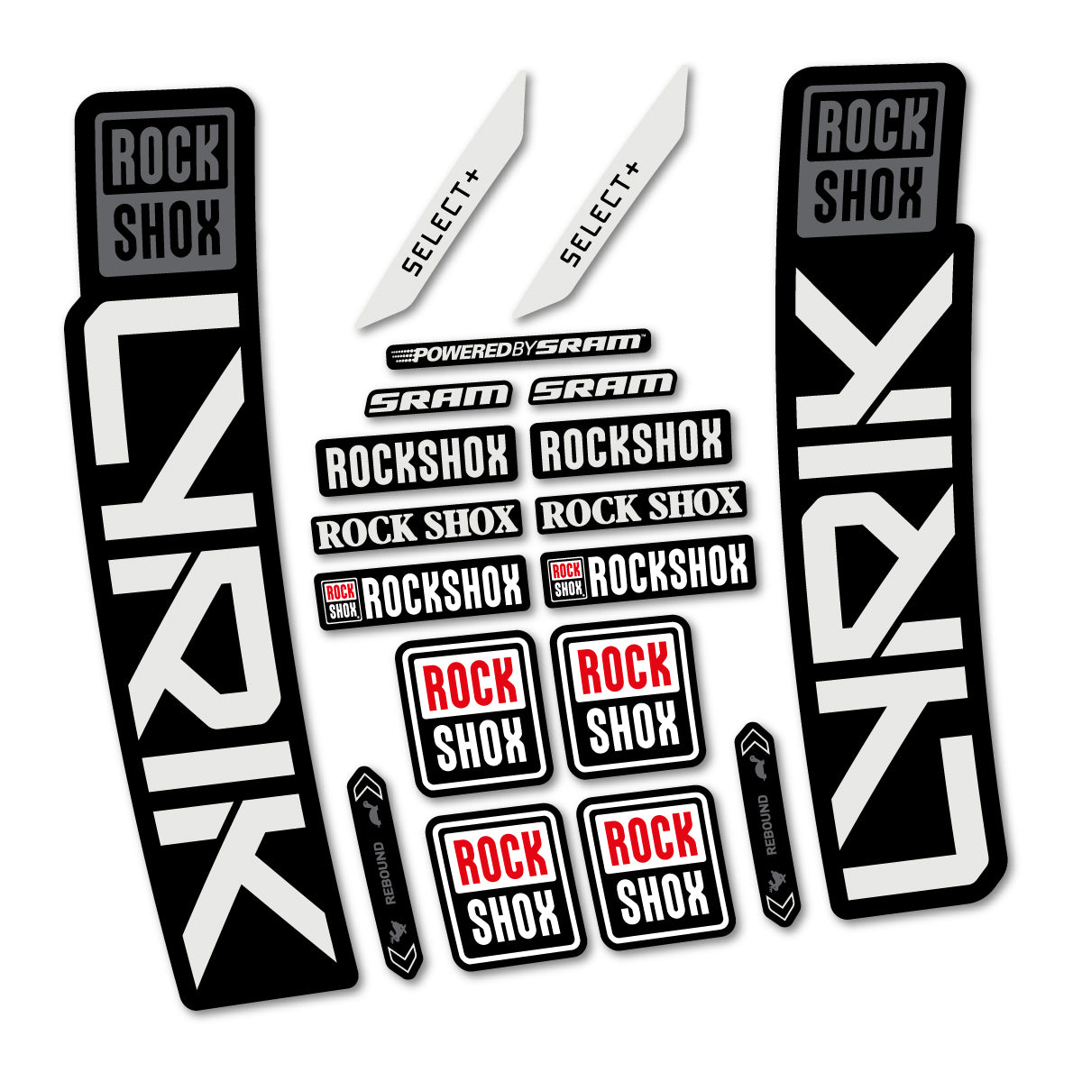 Stickers for RockShox Lyrik Select 2027, Fork vinyl decals - Pearl Grey
