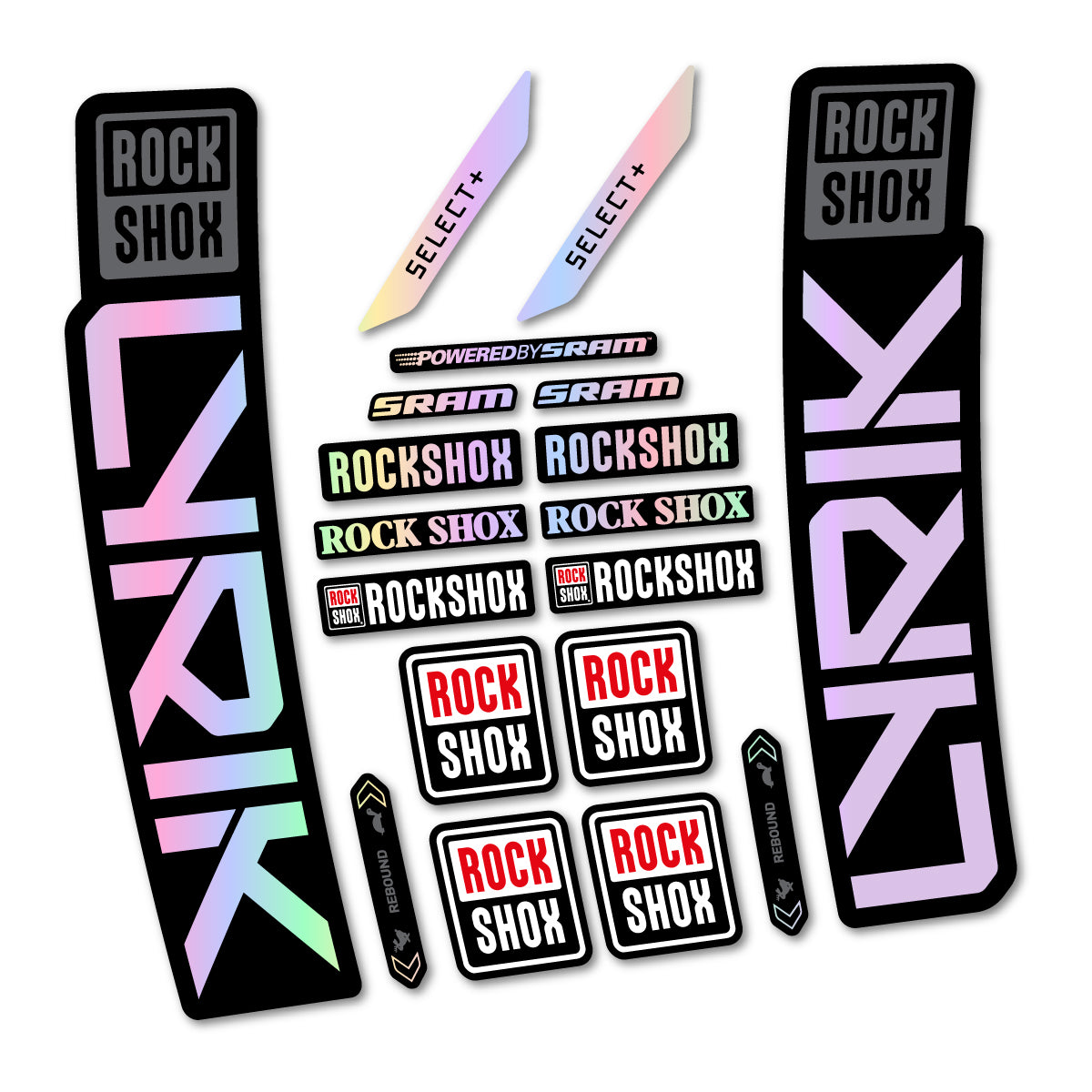 Stickers for RockShox Lyrik Select 2027, Fork vinyl decals - Hollographic