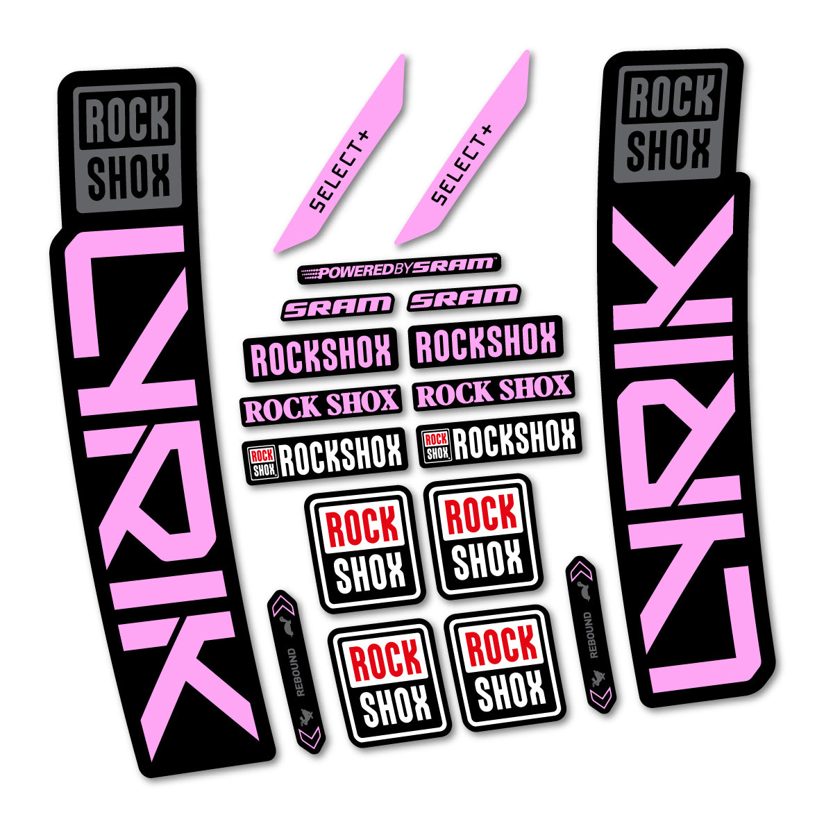 Stickers for RockShox Lyrik Select 2027, Fork vinyl decals - Light Lilac
