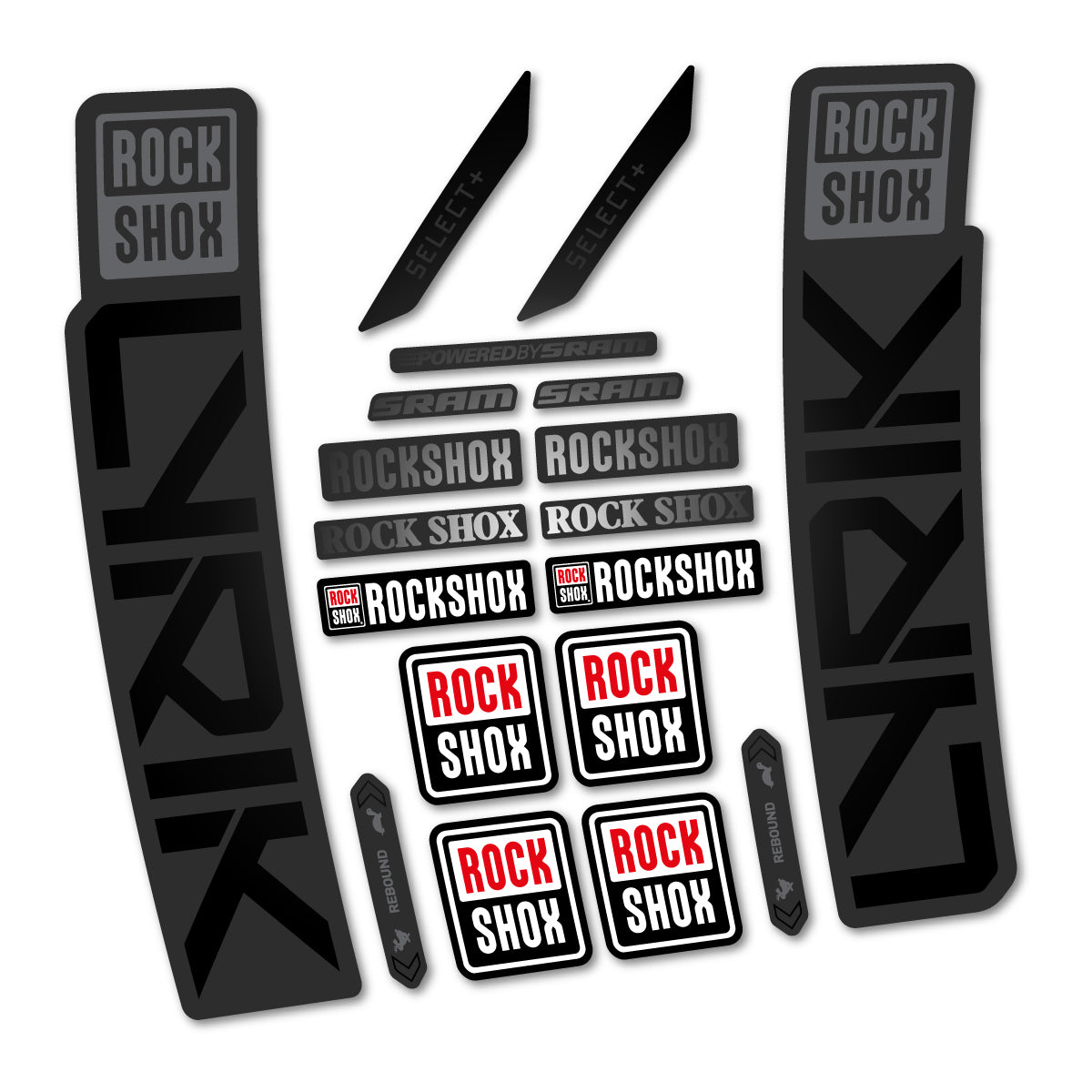 Stickers for RockShox Lyrik Select 2027, Fork vinyl decals - Black