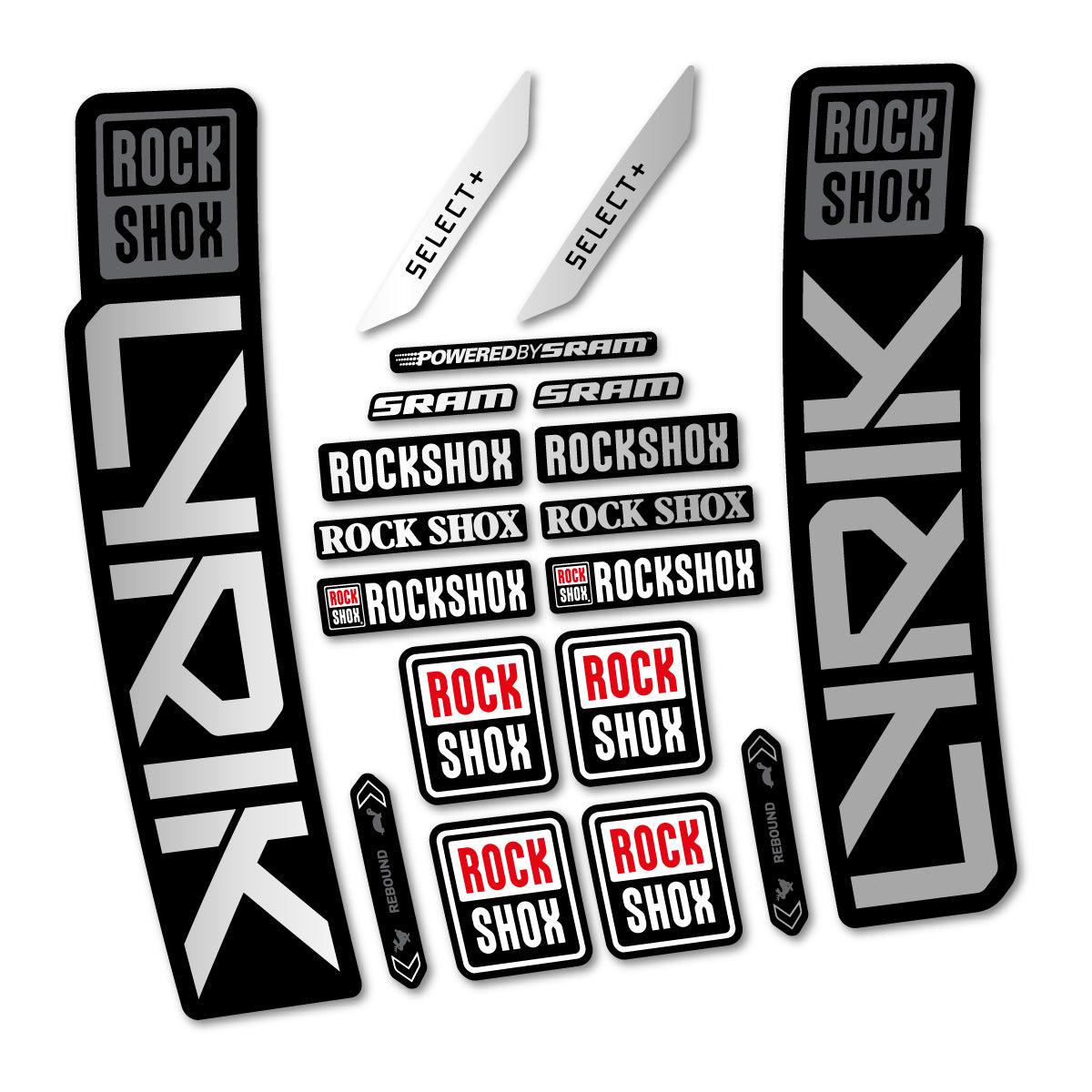 Stickers for RockShox Lyrik Select 2027, Fork vinyl decals - Light Silver