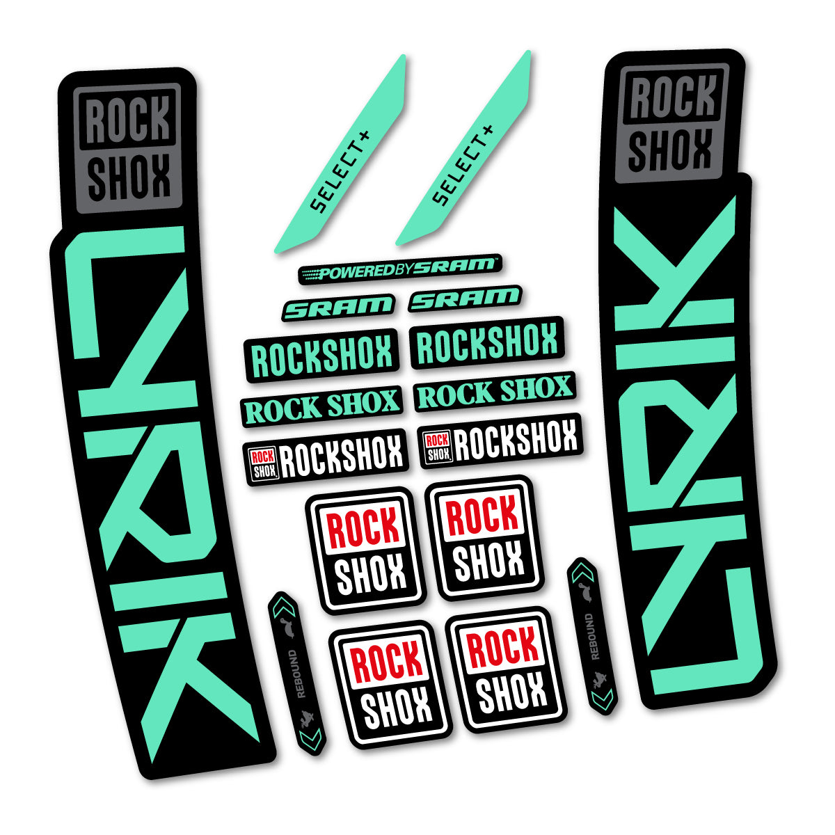 Stickers for RockShox Lyrik Select 2027, Fork vinyl decals - Mint
