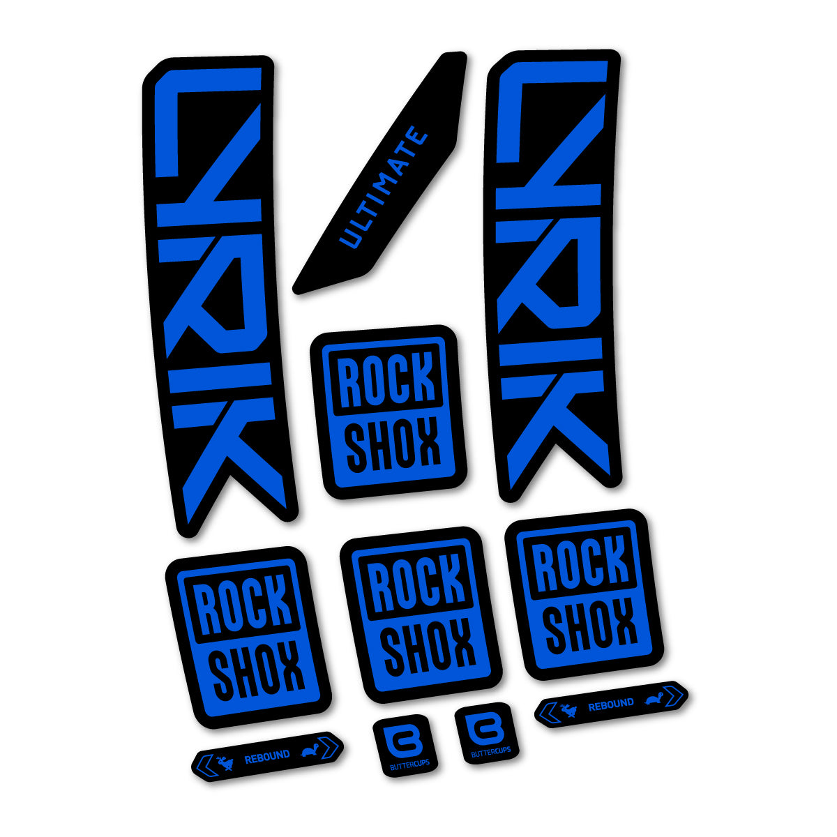 Stickers for RockShox Lyrik Ultimate 2027, Fork vinyl decals - Sea Blue