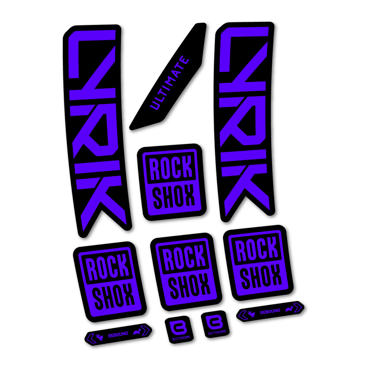 Stickers for RockShox Lyrik Ultimate 2027, Fork vinyl decals - Reflex Blue