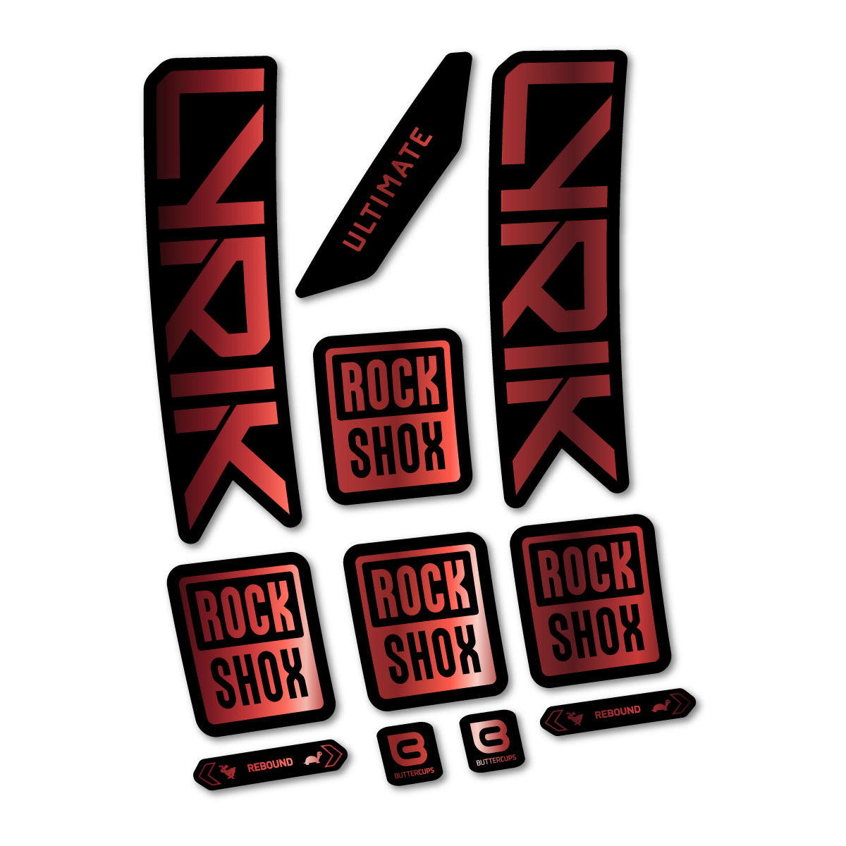 Stickers for RockShox Lyrik Ultimate 2027, Fork vinyl decals - Copper