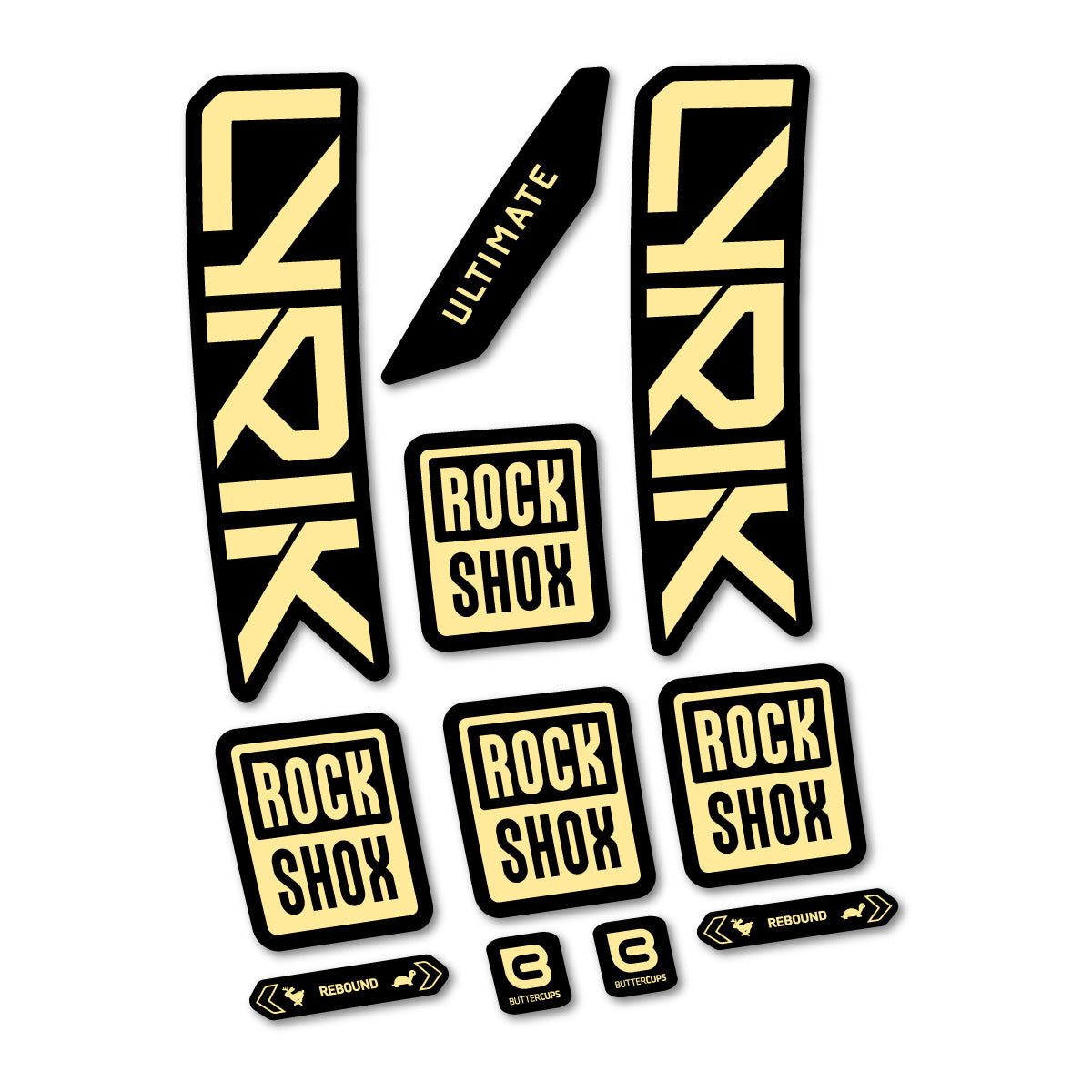 Stickers for RockShox Lyrik Ultimate 2027, Fork vinyl decals - Cream